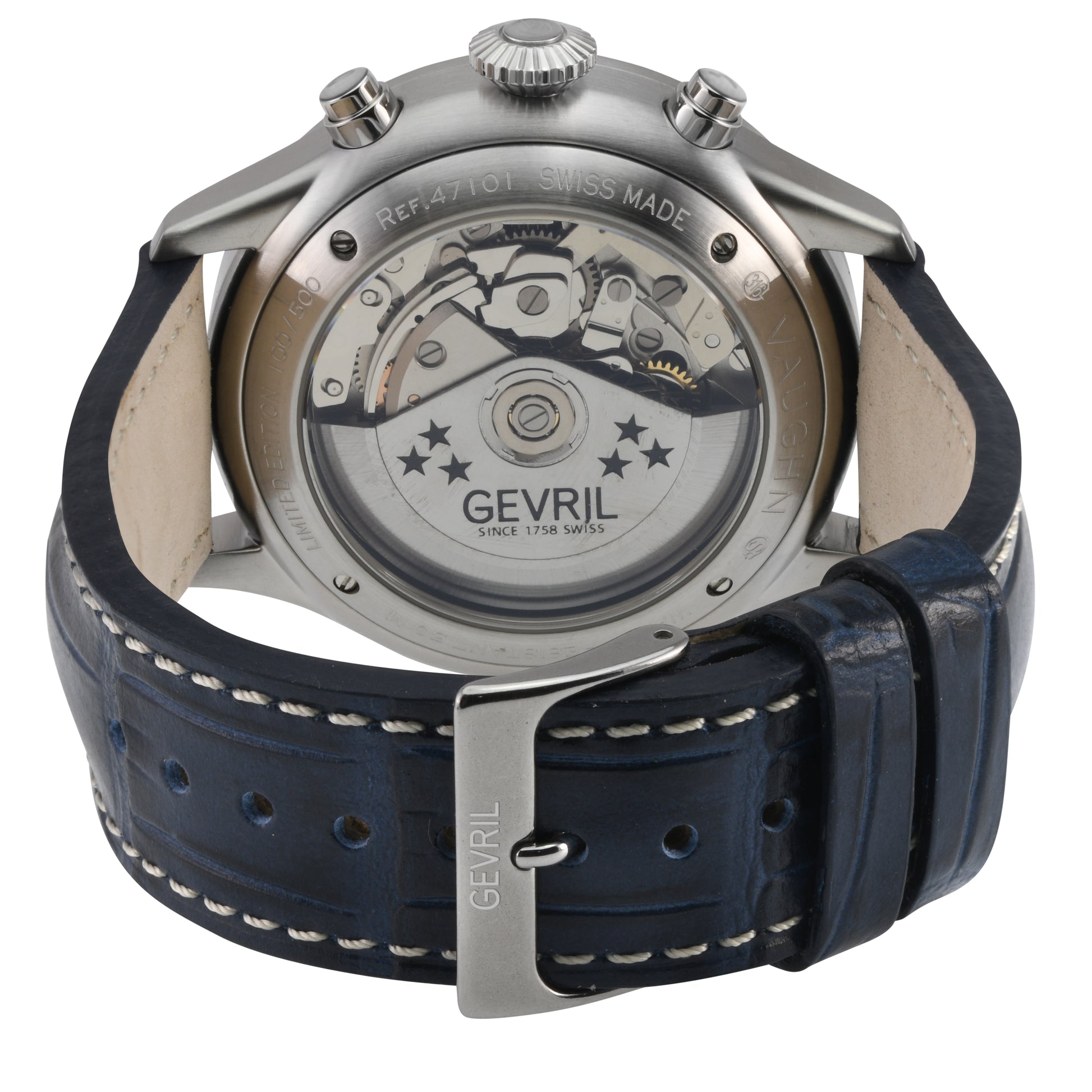 title:Gevril Men's Vaughn 44mm Automatic Watch 47101;color:Blue