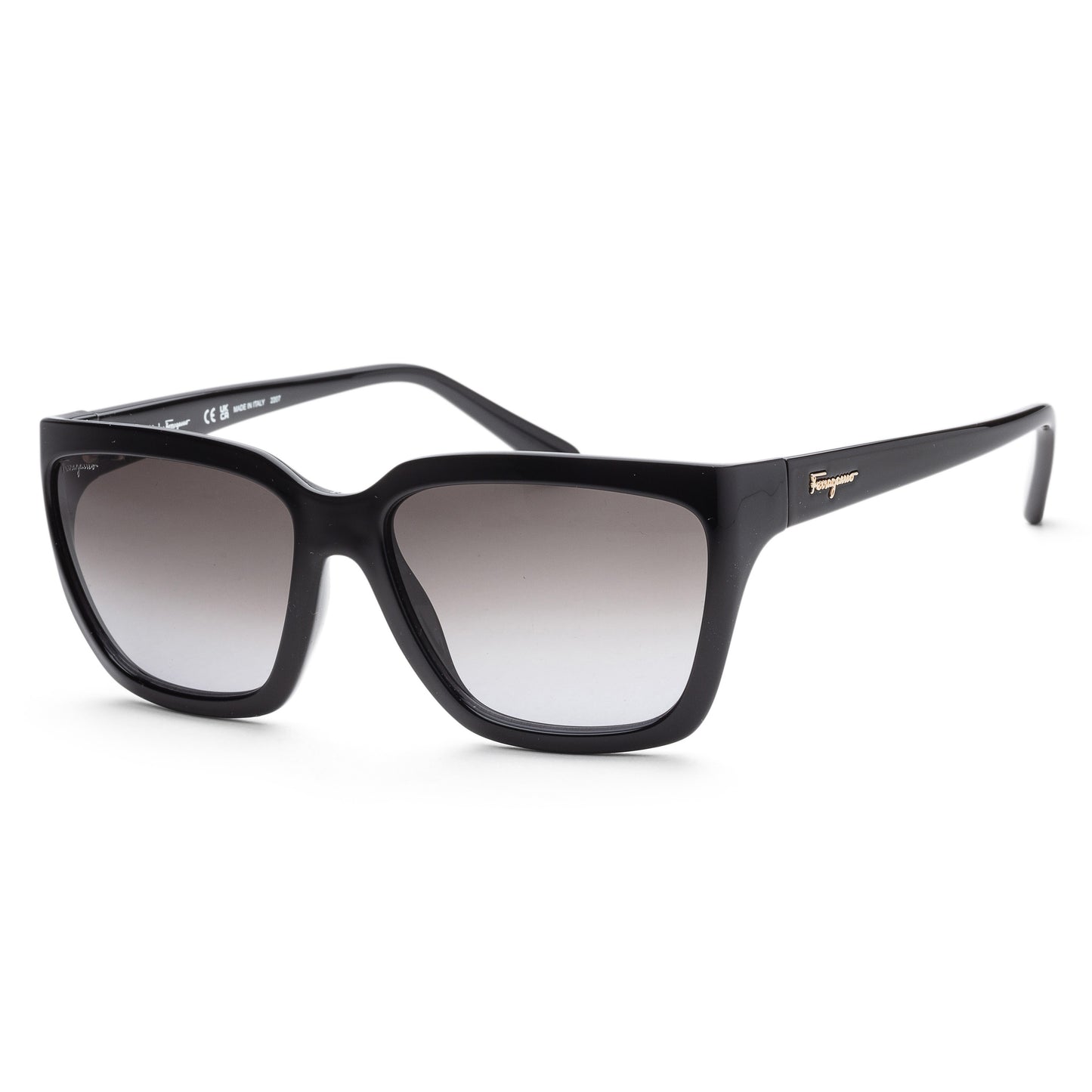 title:Ferragamo Women's SF1018S-001 Fashion 59mm Black Sunglasses;color:Grey Lens, Black Frame