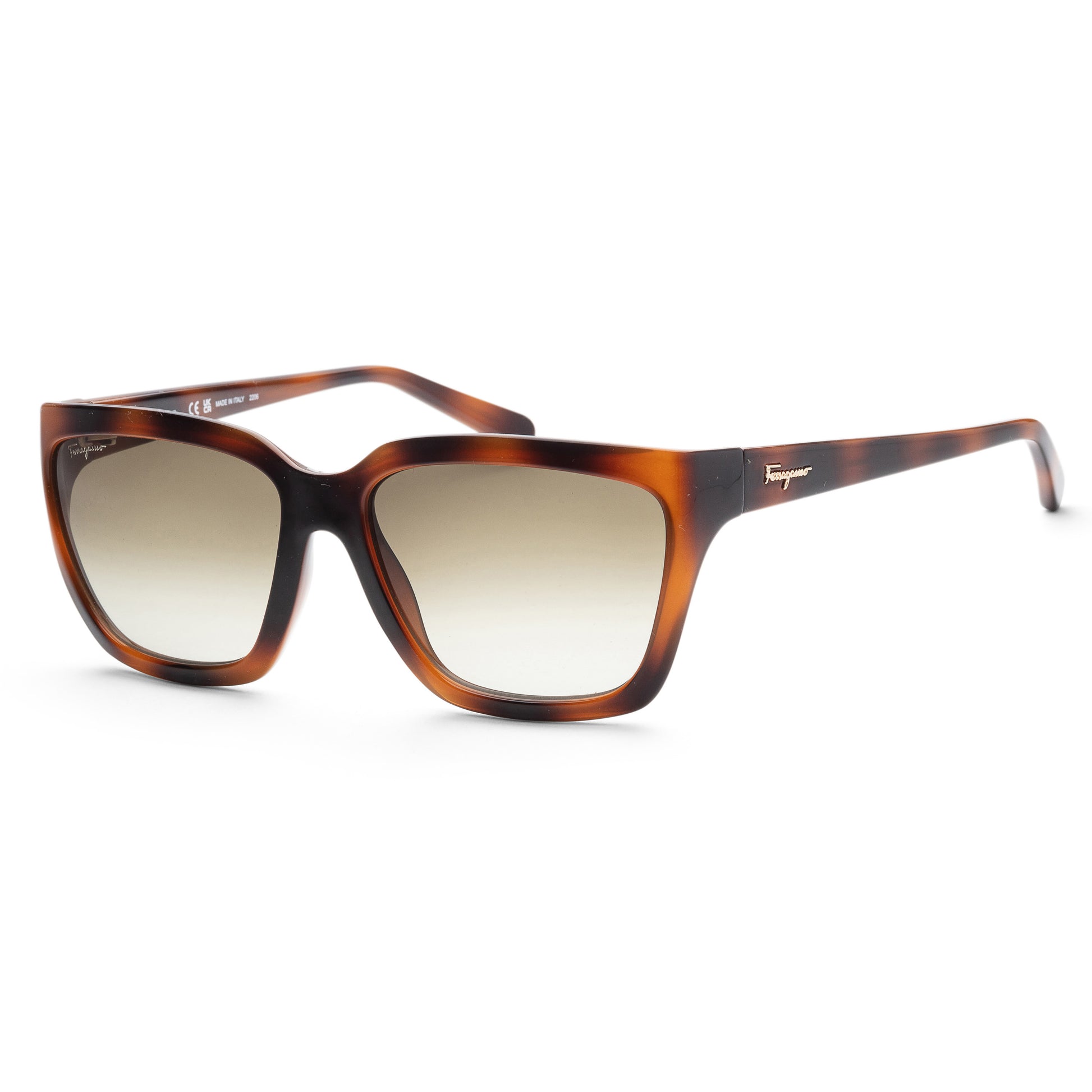 title:Ferragamo Women's SF1018S-214 Fashion 59mm Havana Sunglasses;color:Grey Lens, Havana Frame