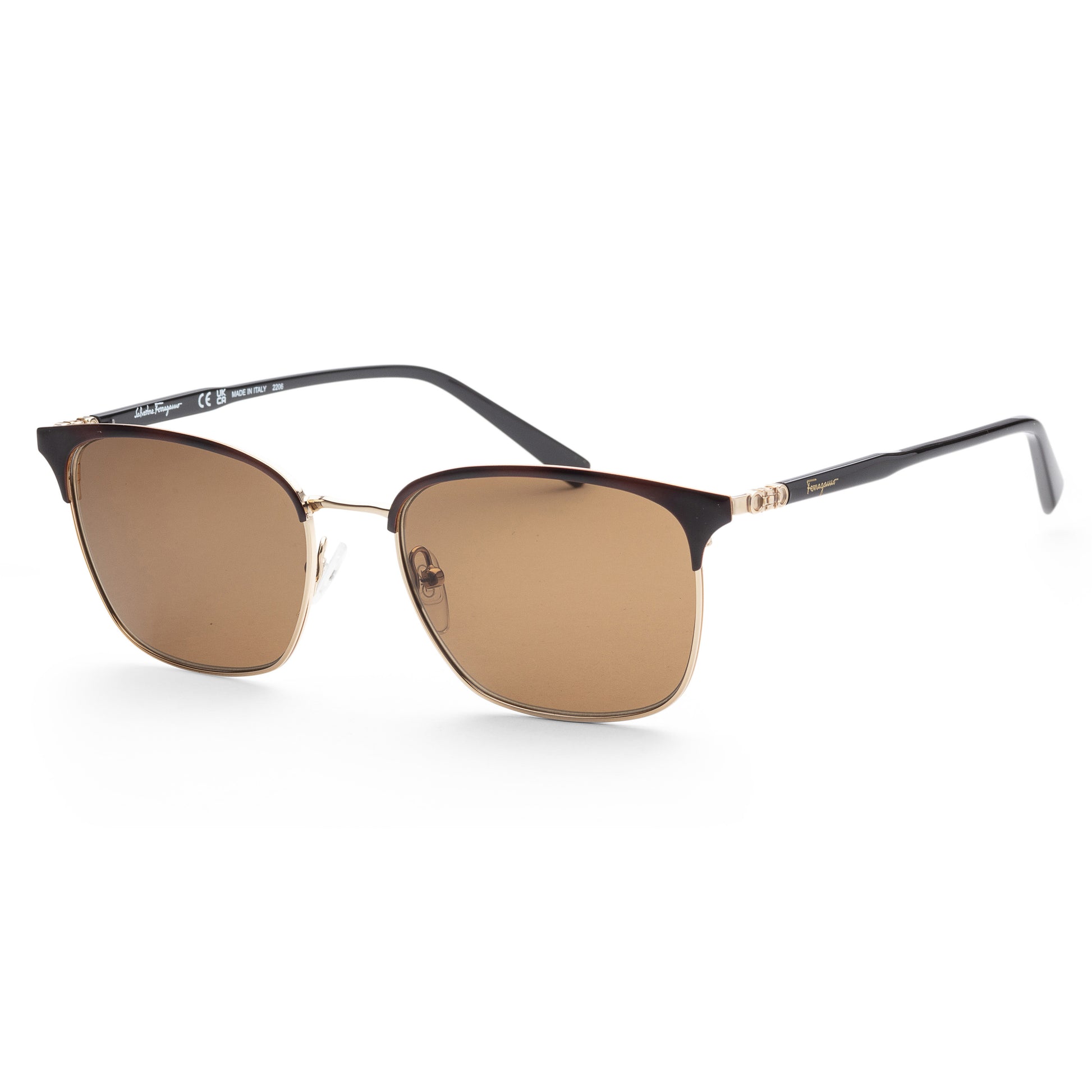 title:Ferragamo Men's 54mm Havana Gold Sunglasses SF180S-271;color:Havana Gold frame, Brown lens