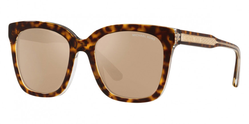 title:Michael Kors Women's MK2163-31027P San Marino 52mm Dark Tortoise Sunglasses;color:Dark Tortoise/Clear Frame, Gold Mirror Lens