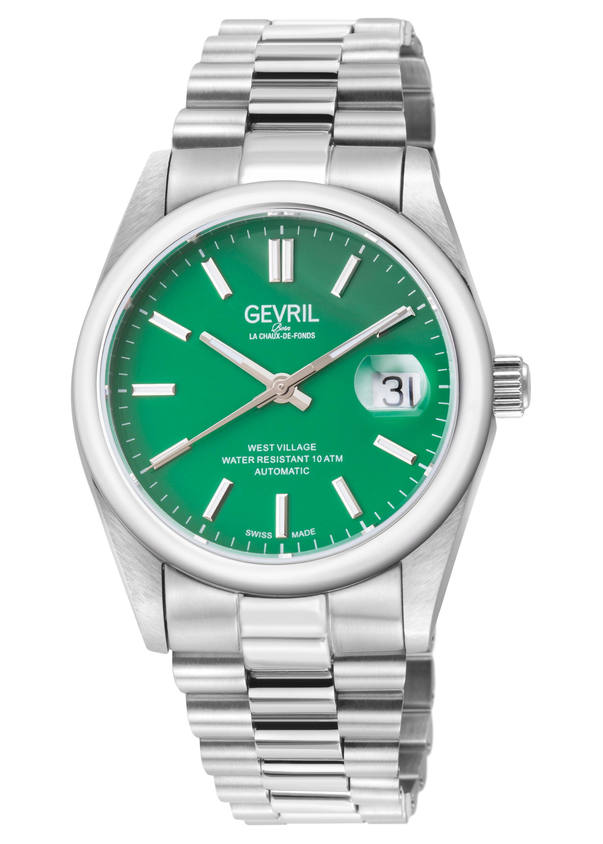 title:Gevril Men's West Village 40mm Automatic Watch 48934B;color:Green