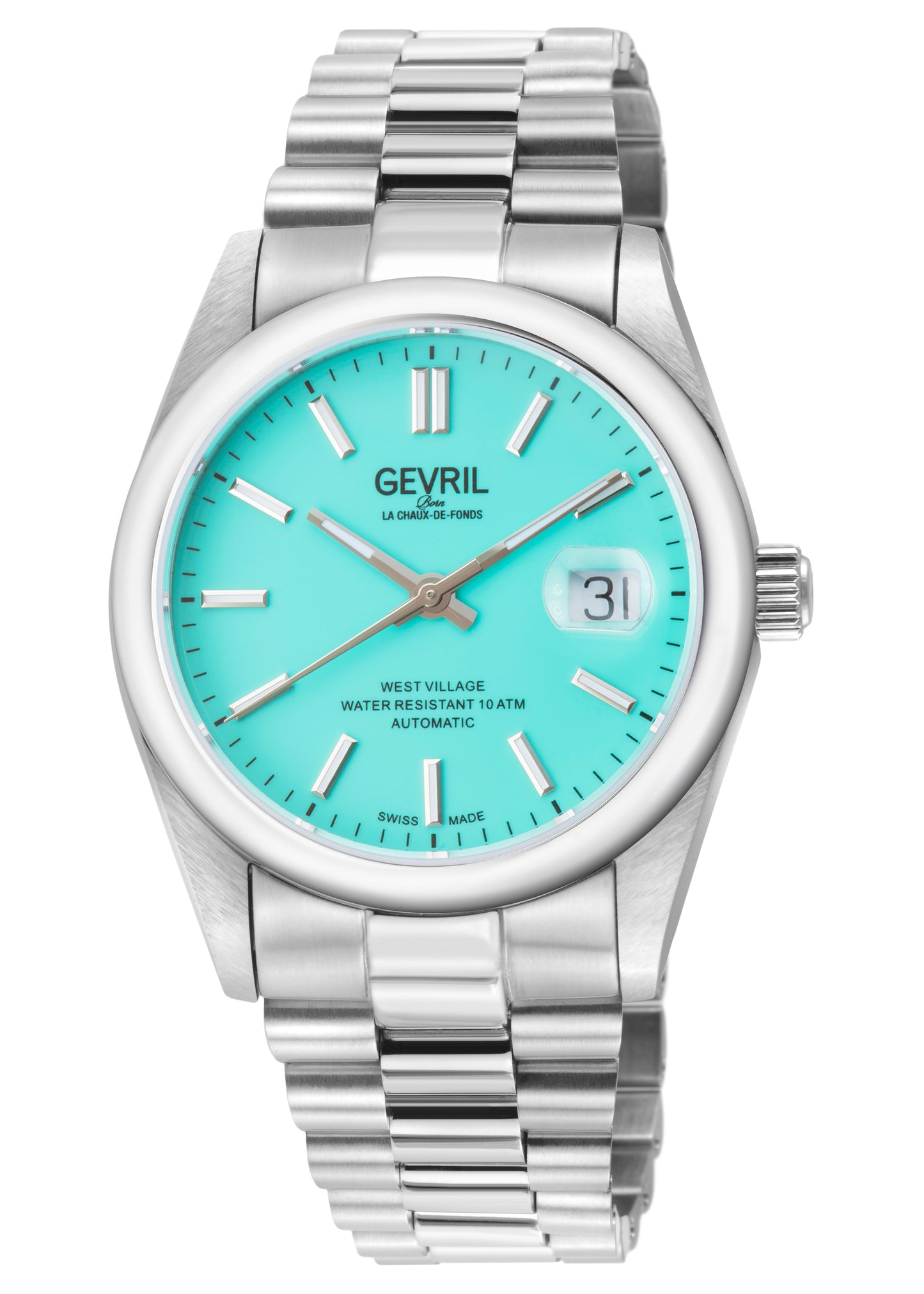 title:Gevril Men's West Village 40mm Automatic Watch 48933B;color:Tiffany Blue