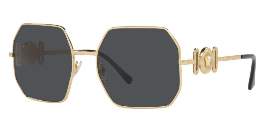 title:Versace Women's VE2248-100287-58 Fashion 58mm Gold Sunglasses;color:Dark Grey Lens, Gold Frame