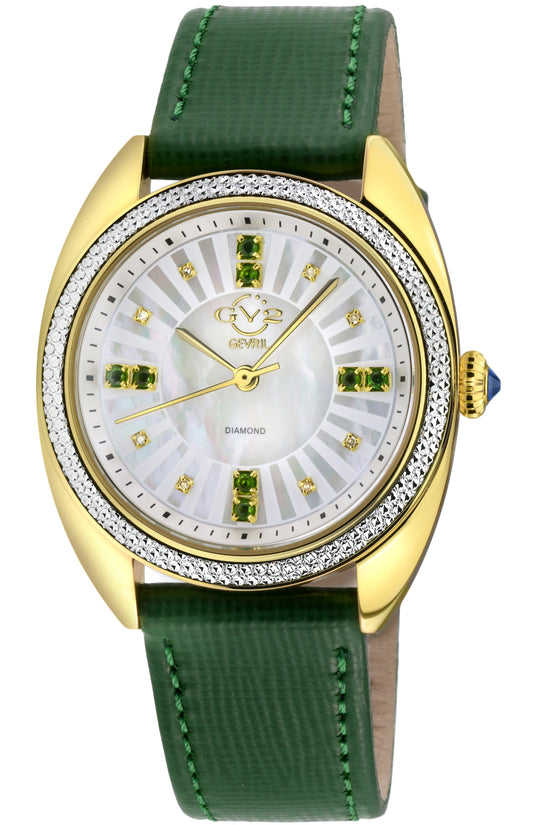 title:GV2 by Gevril Women's Palermo 35mm Quartz Watch 13105;color:White Mother-of-Pearl