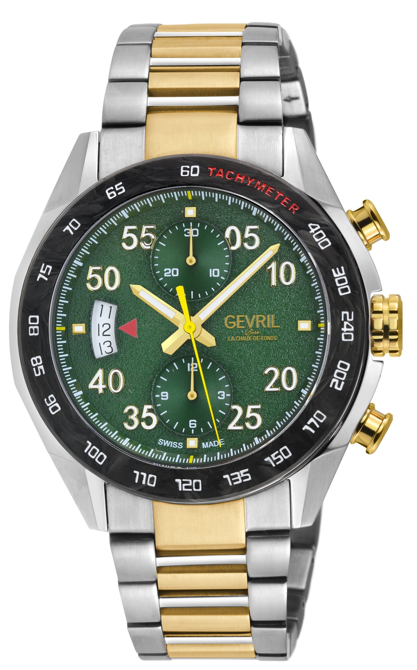 title:Gevril Men's Ascari Chronograph 42mm Automatic Watch 48316B;color:Green