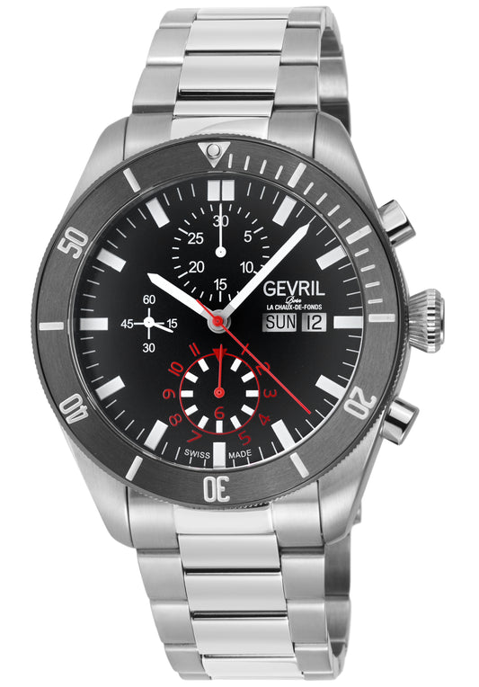 title:Gevril Men's Yorkville Chronograph 43mm Automatic Watch 48624B;color:Grey