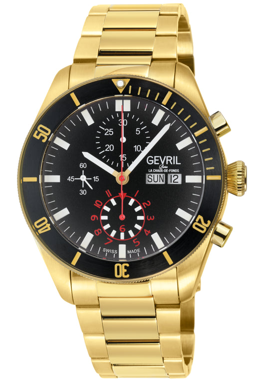 title:Gevril Men's Yorkville Chronograph 43mm Automatic Watch 48628B;color:Grey