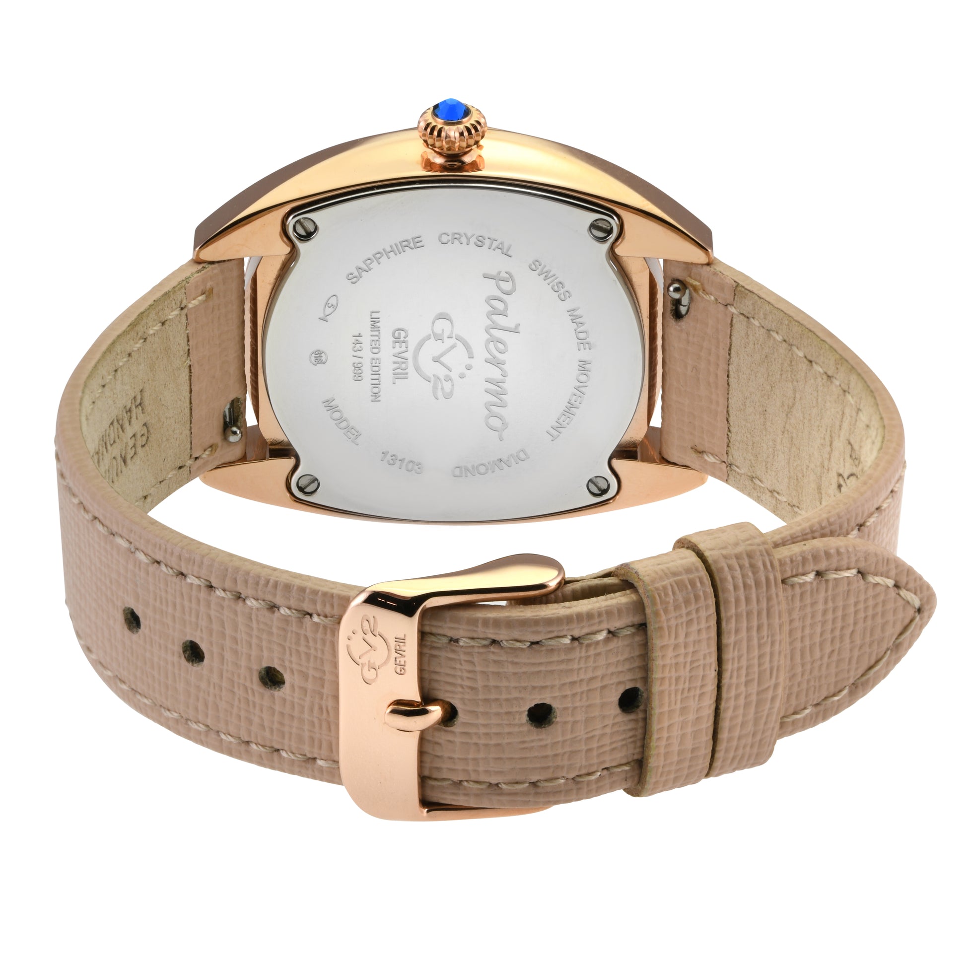 title:GV2 by Gevril Women's Palermo 35mm Quartz Watch 13103;color:White Mother-of-Pearl