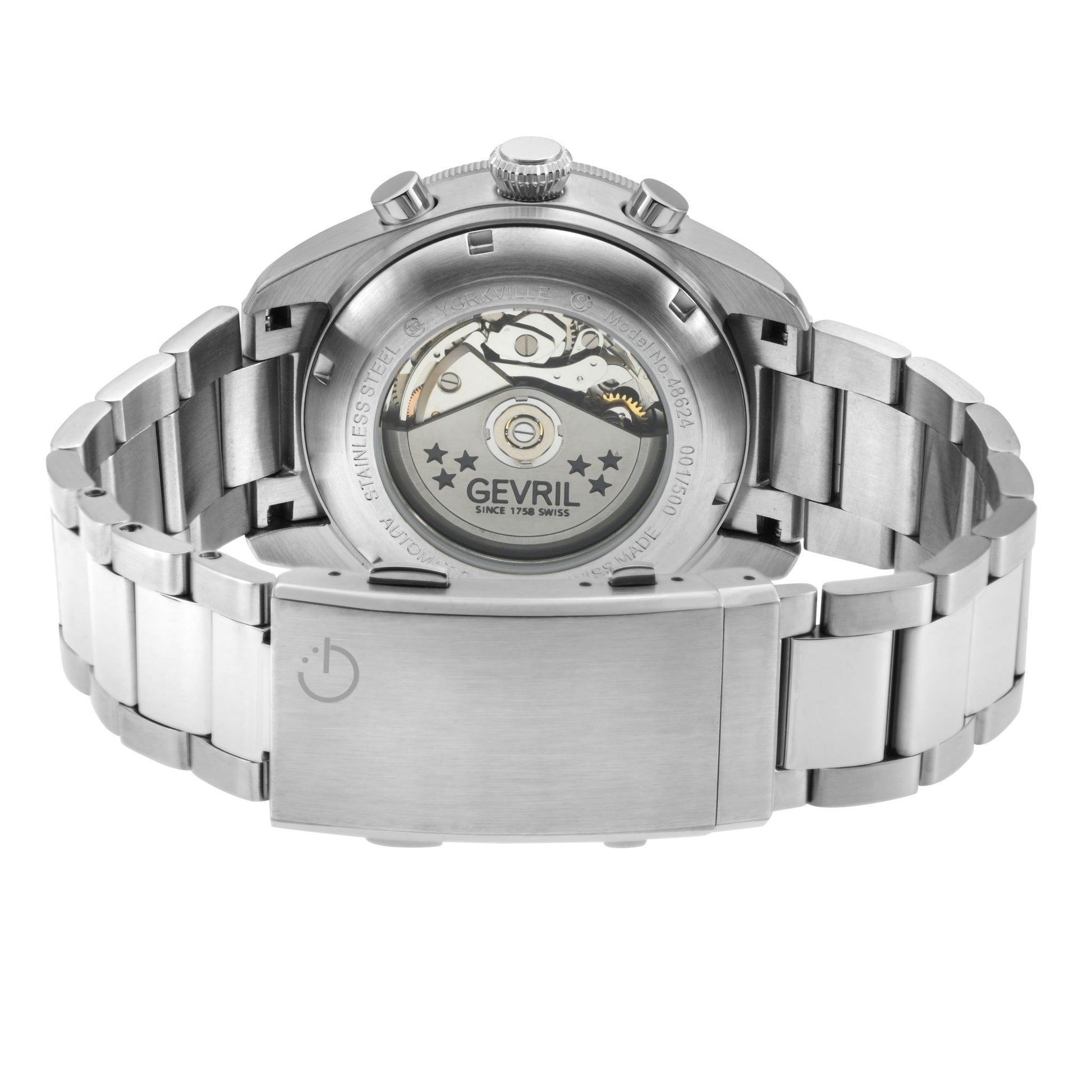 title:Gevril Men's Yorkville Chronograph 43mm Automatic Watch 48624B;color:Grey