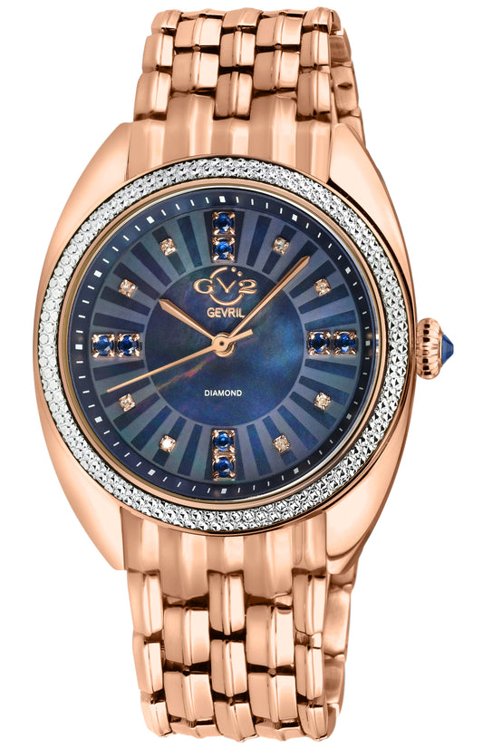 title:GV2 by Gevril Women's Palermo 35mm Quartz Watch 13104B;color:Blue Mother-of-Pearl