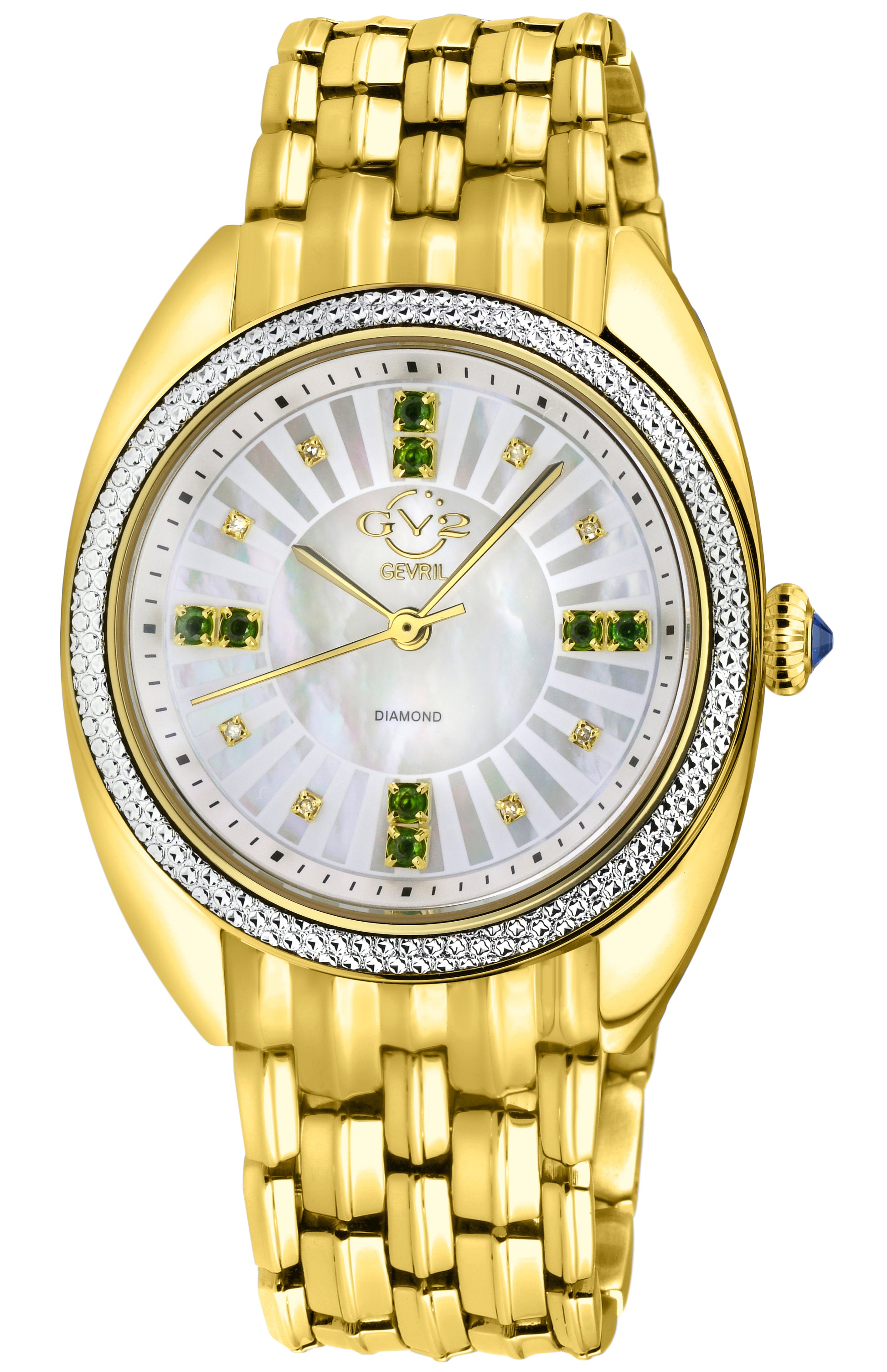 title:GV2 by Gevril Women's Palermo 35mm Quartz Watch 13105B;color:White Mother-of-Pearl