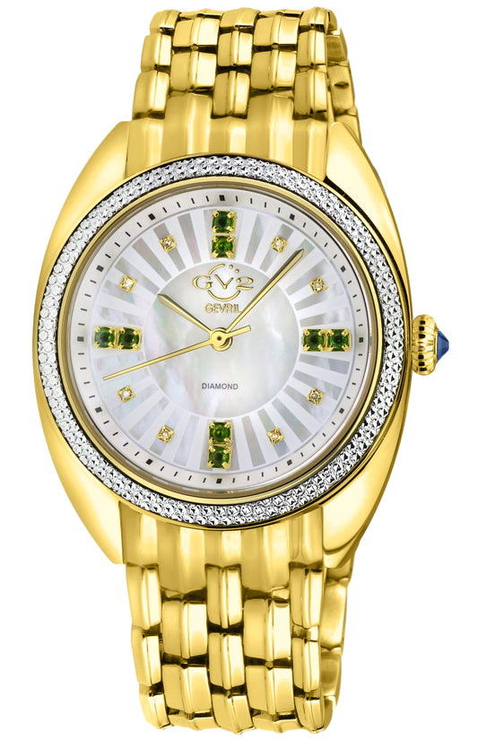 title:GV2 by Gevril Women's Palermo 35mm Quartz Watch 13105B;color:White Mother-of-Pearl