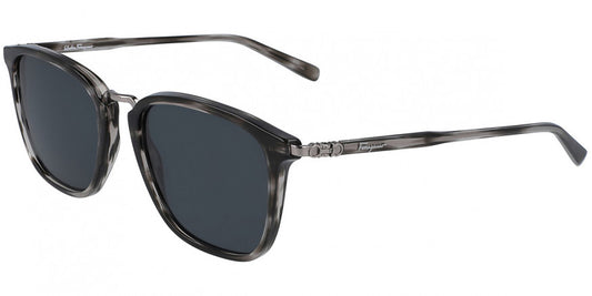 title:Ferragamo Men's 54mm Striped Grey Sunglasses SF910S-003;color:Striped Grey frame, Grey lens