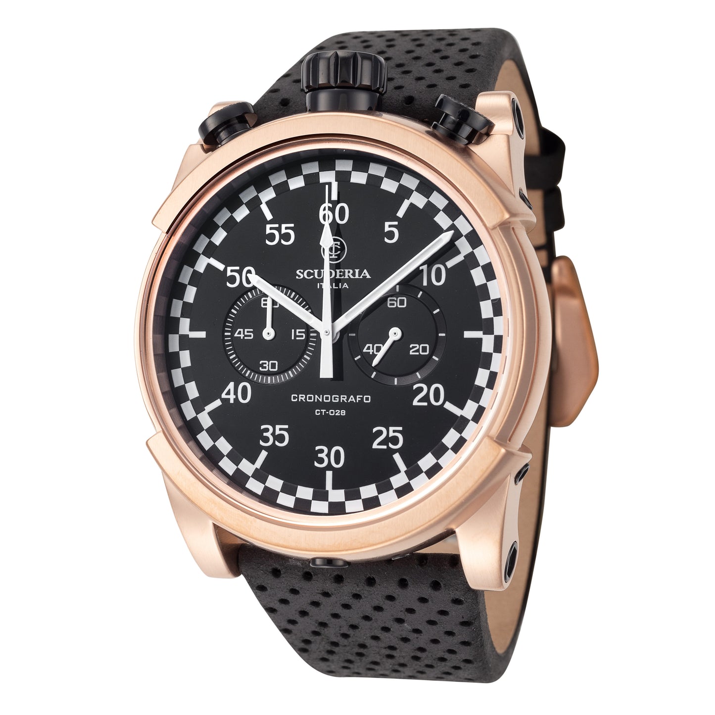 title:CT Scuderia Men's CT-237-P Saturno 44mm Quartz Chronograph Watch;color:Black