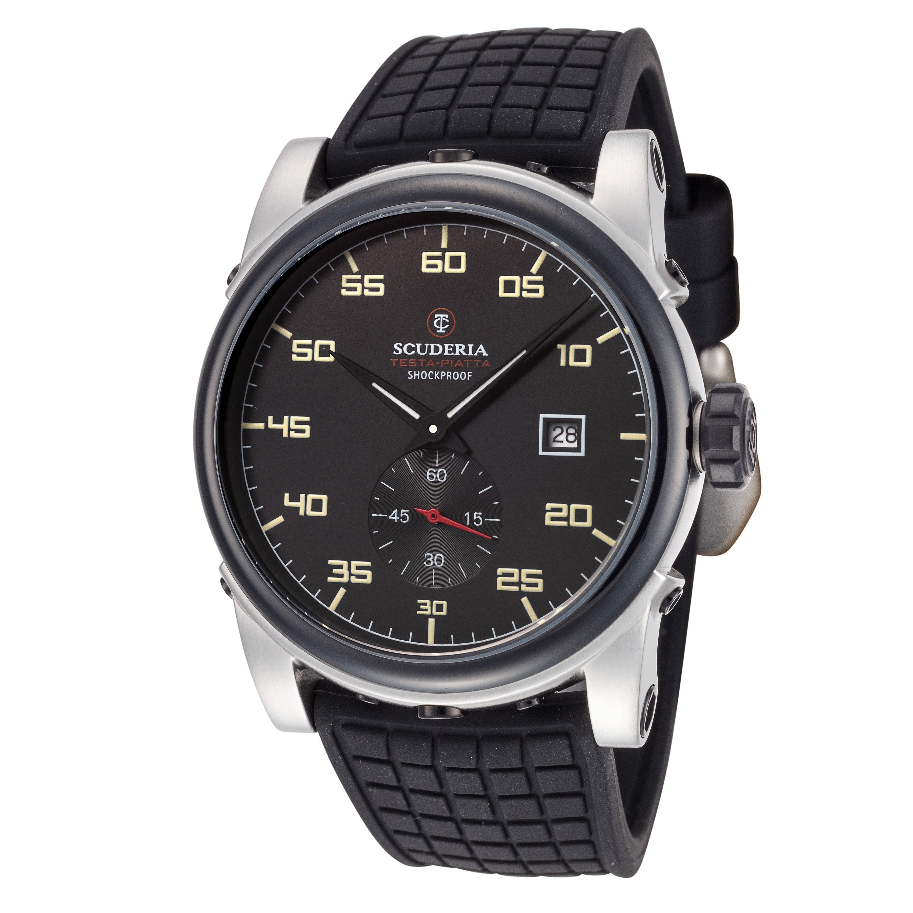 title:CT Scuderia Men's CT-245-P Testa Piatta 42mm Automatic Watch;color:Black