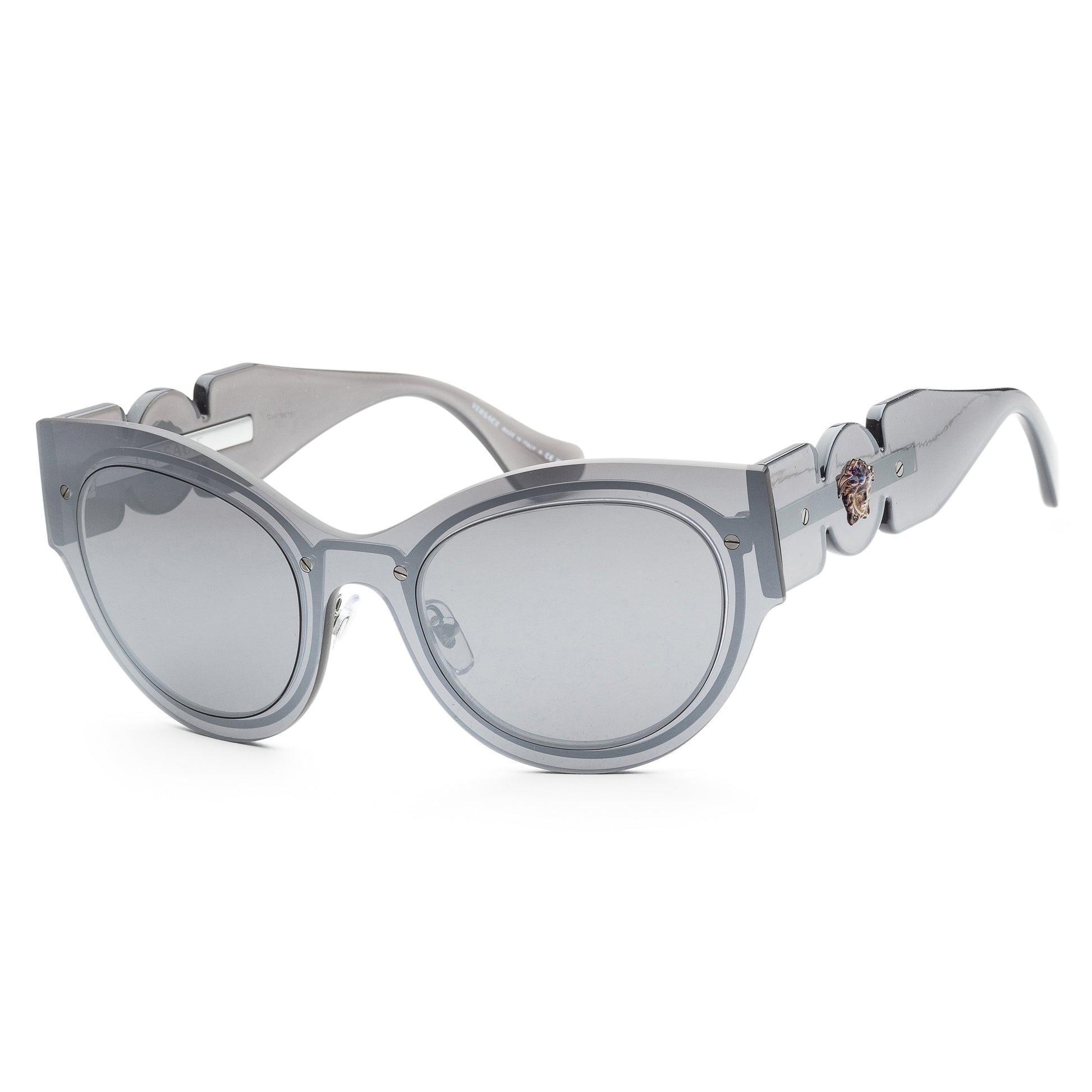 title:Versace Women's Transparent Grey Mirror Sunglasses VE2234-10016G;color:Transparent Grey Mirror frame, Light Grey Mirror Silver lens