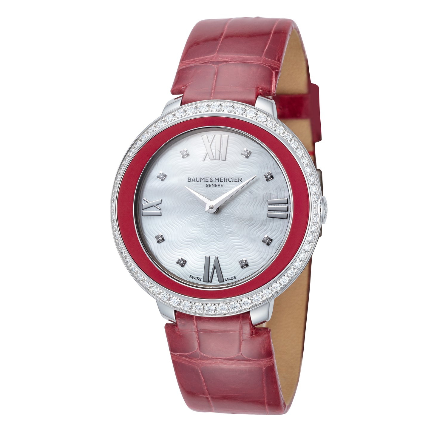 title:Baume and Mercier Women's A10200 Promesse 34.4mm Quartz Watch;color:Red