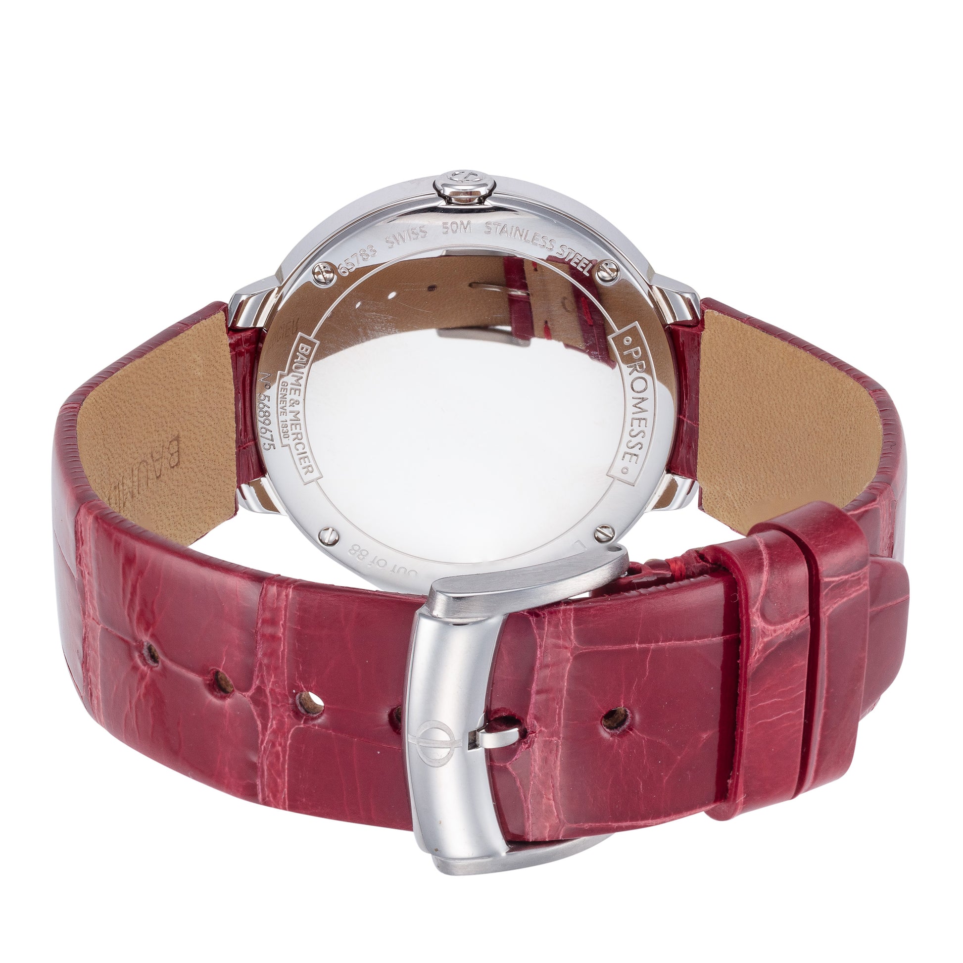 title:Baume and Mercier Women's A10200 Promesse 34.4mm Quartz Watch;color:Red