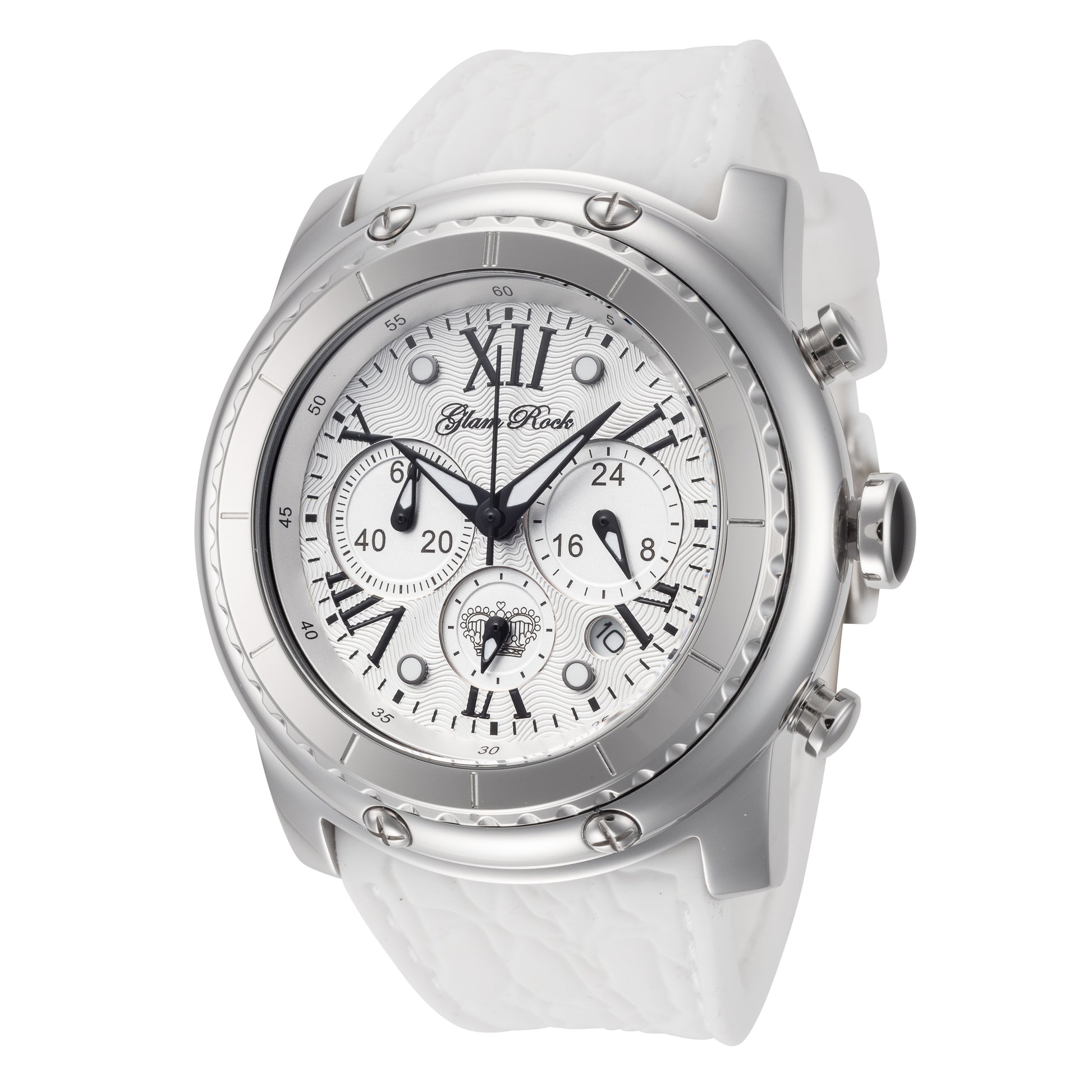 title:Glam Rock Women's GR-016-22W Miami 45mm Quartz Chronograph Watch;color:White