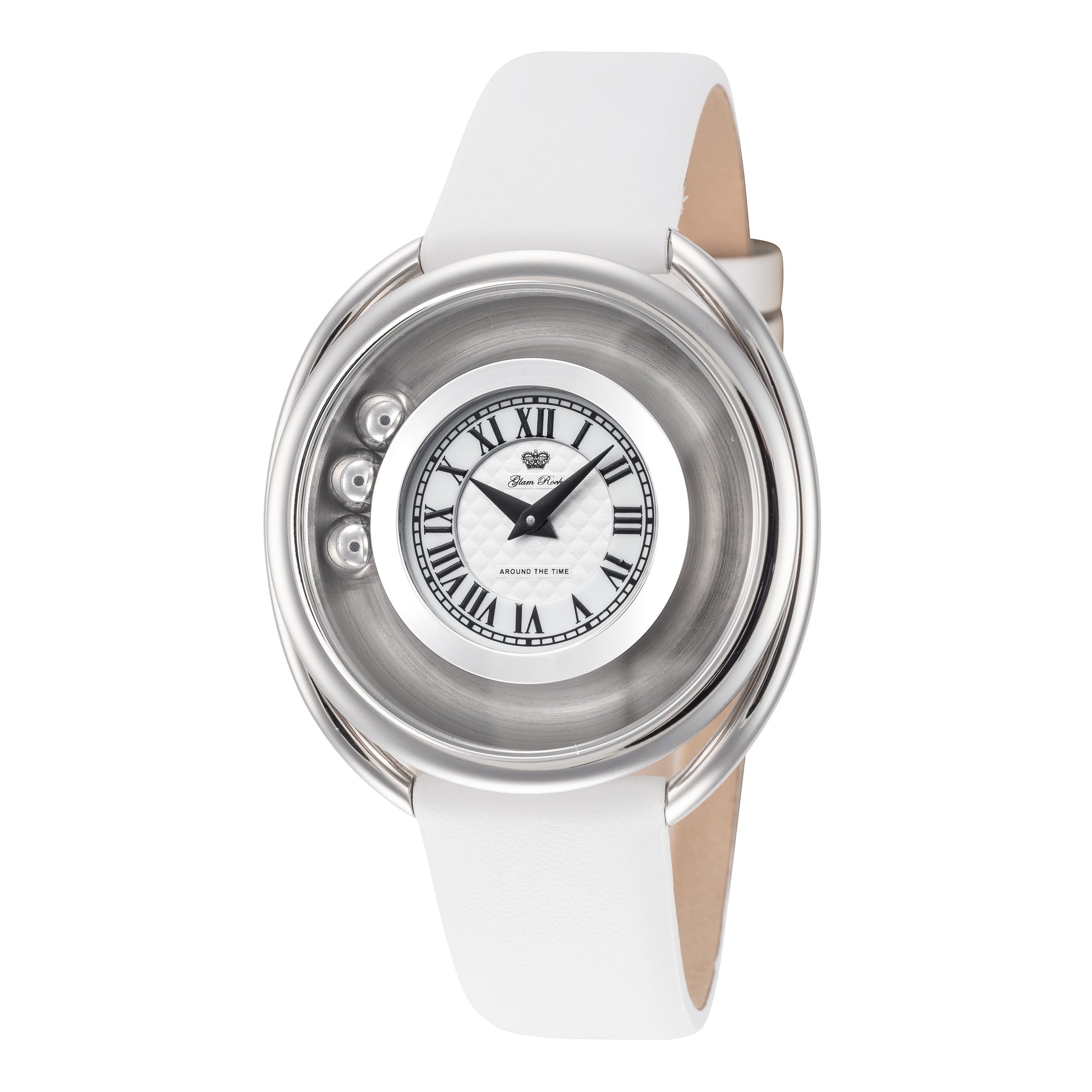 title:Glam Rock Women's GR-059-22 Around The Time 40mm Quartz Watch;color:White