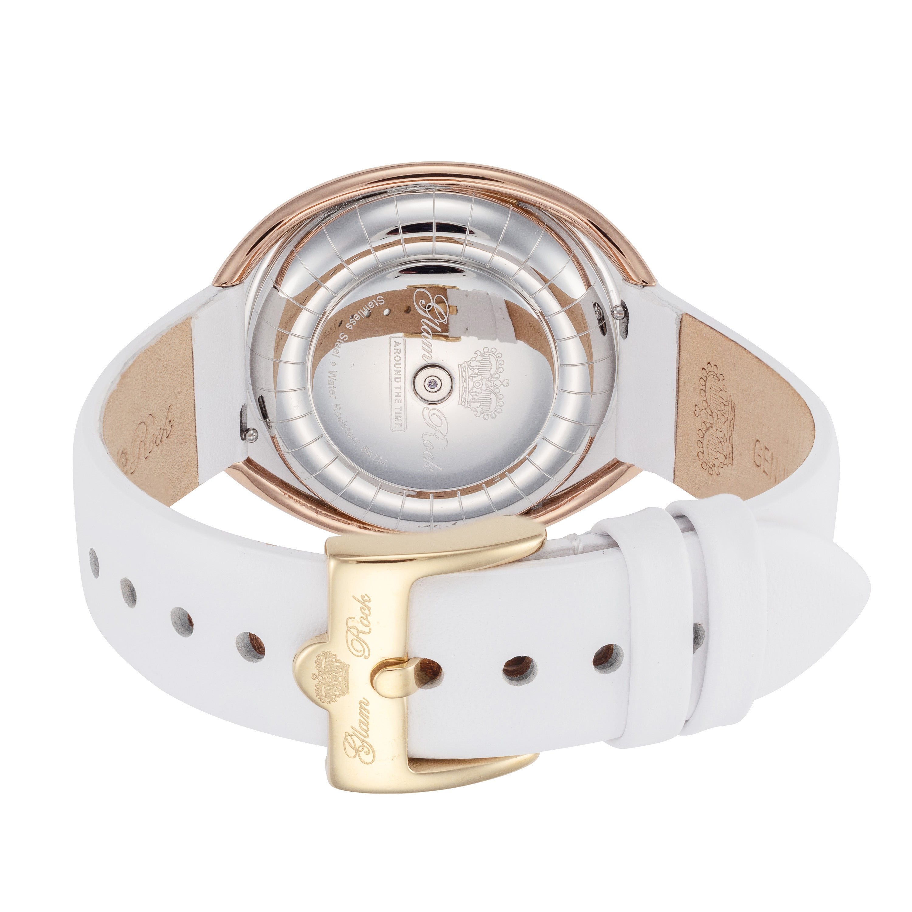 title:Glam Rock Women's GR-060-22 Around The Time 40mm Quartz Watch;color:White