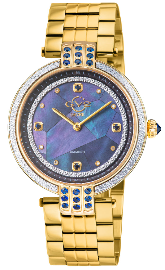 title:GV2 by Gevril Women's Matera 35mm Quartz Watch 12802B;color:Blue Mother-of-Pearl