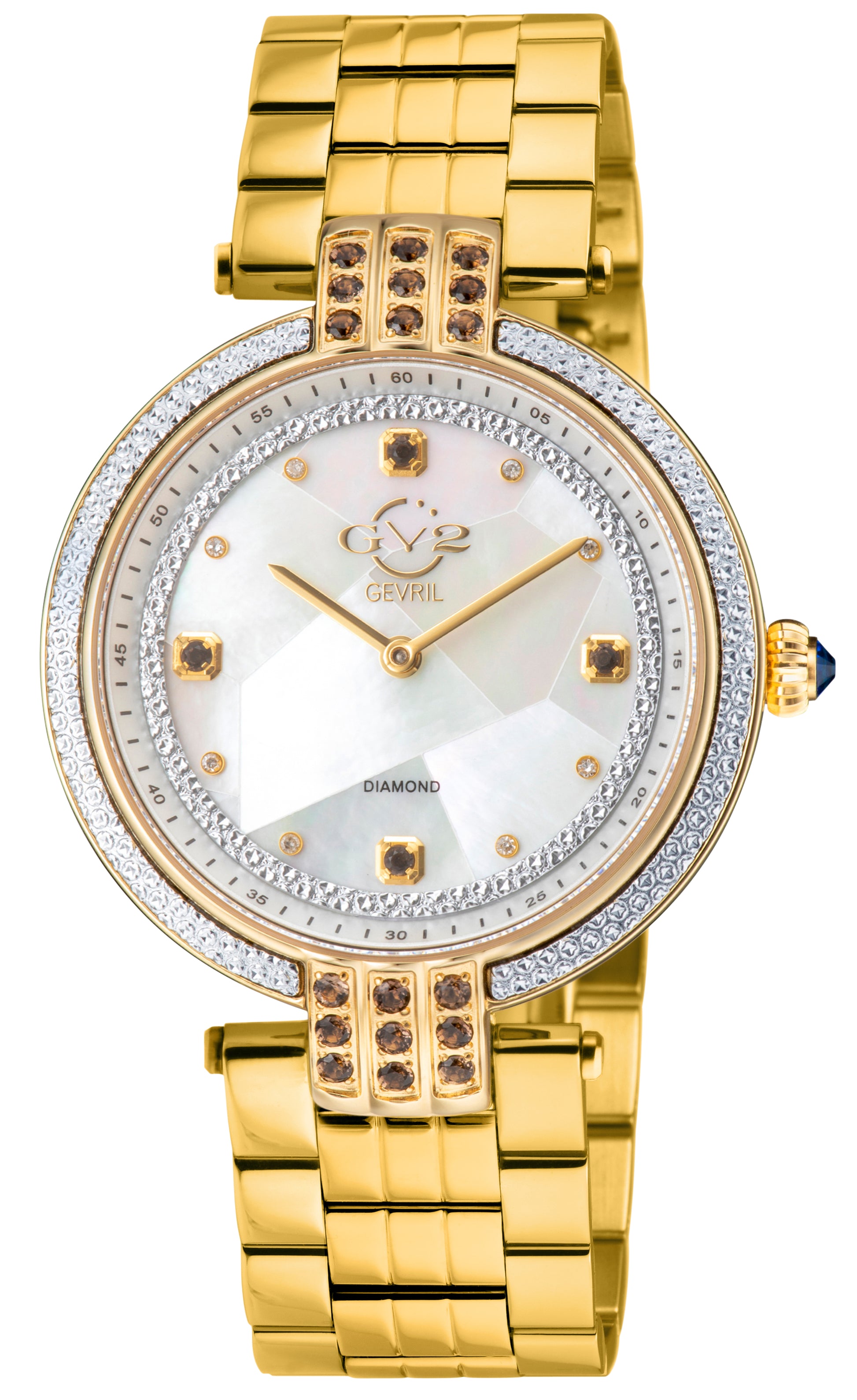 title:GV2 by Gevril Women's Matera 35mm Quartz Watch 12808B;color:White Mother-of-Pearl