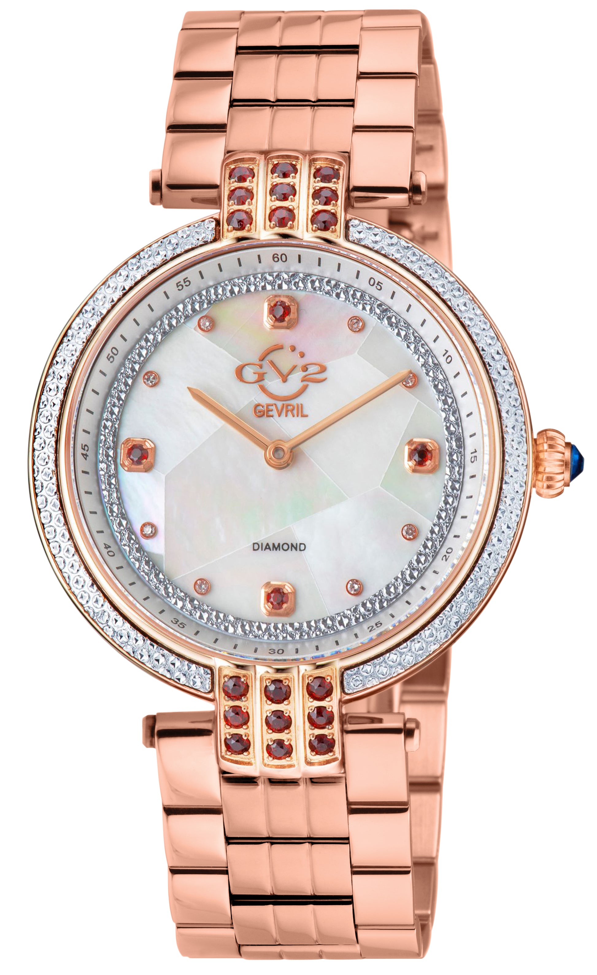 title:GV2 by Gevril Women's Matera 35mm Quartz Watch 12804B;color:White Mother-of-Pearl