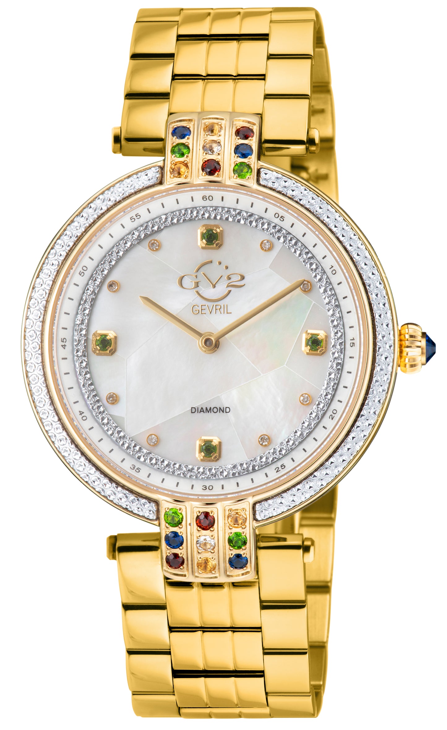 title:GV2 by Gevril Women's Matera 35mm Quartz Watch 12803B;color:White Mother-of-Pearl