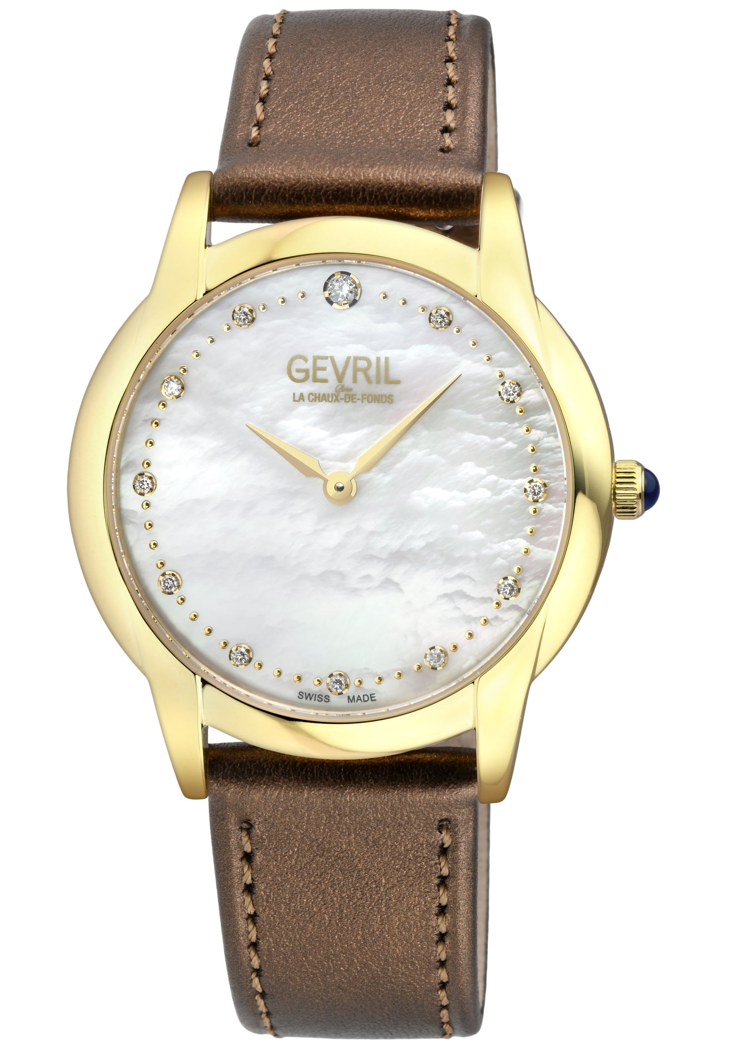 title:Gevril Women's Airolo 36mm Quartz Watch 13021;color:White Mother-of-Pearl