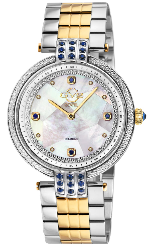 title:GV2 by Gevril Women's Matera 35mm Quartz Watch 12809B;color:White Mother-of-Pearl