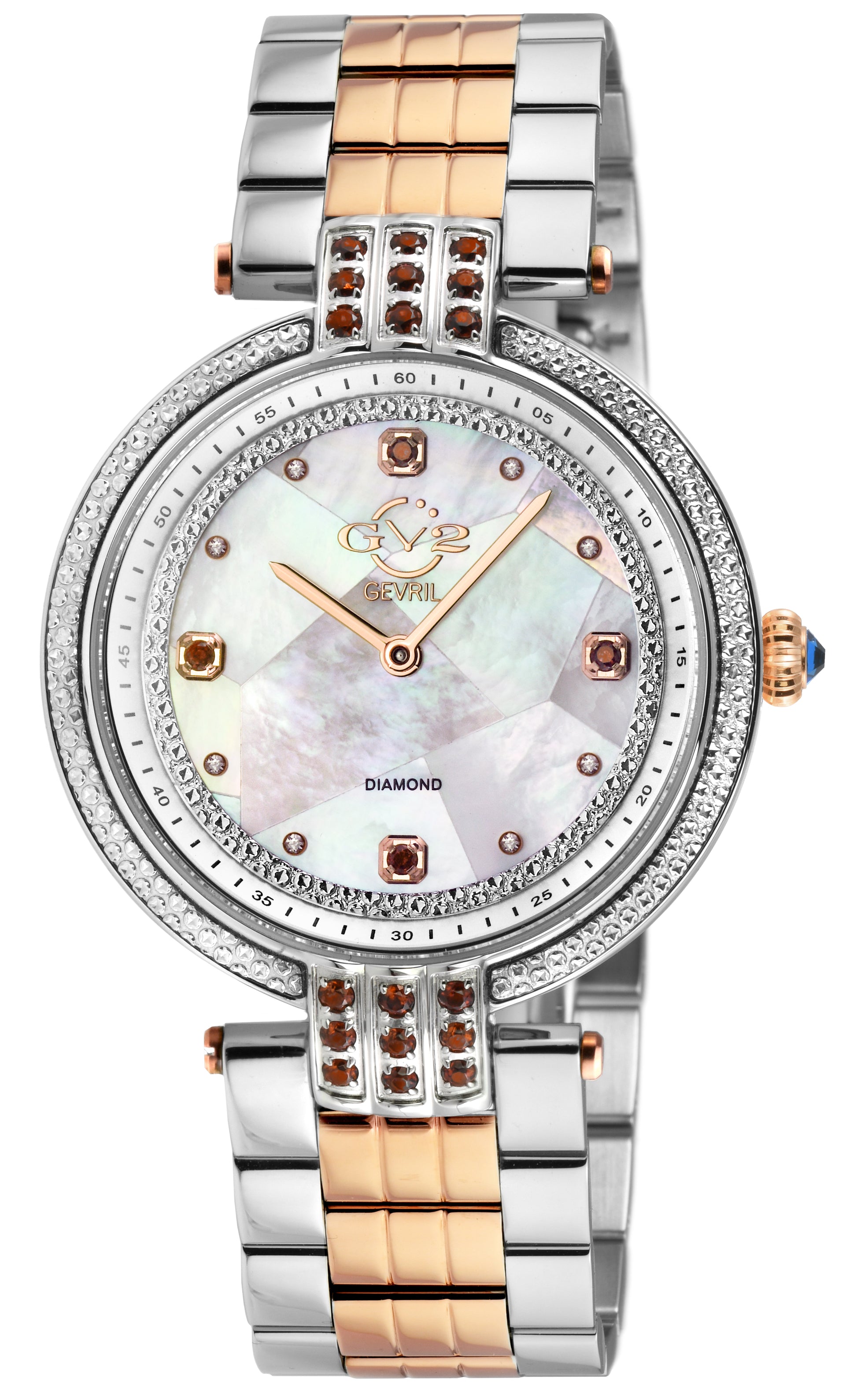 title:GV2 by Gevril Women's Matera 35mm Quartz Watch 12810B;color:White Mother-of-Pearl