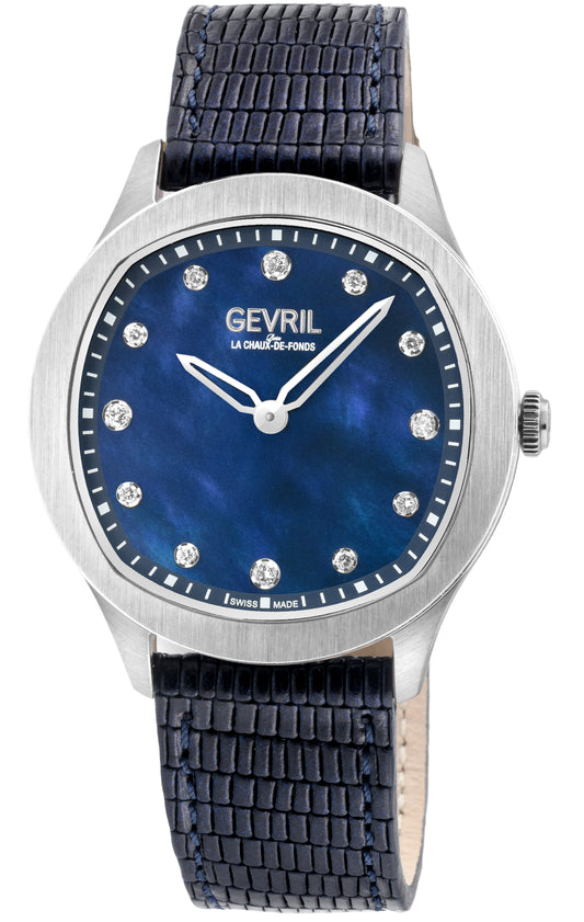 title:Gevril Women's Morcote 36mm Quartz Watch 10043;color:Blue Mother-of-Pearl