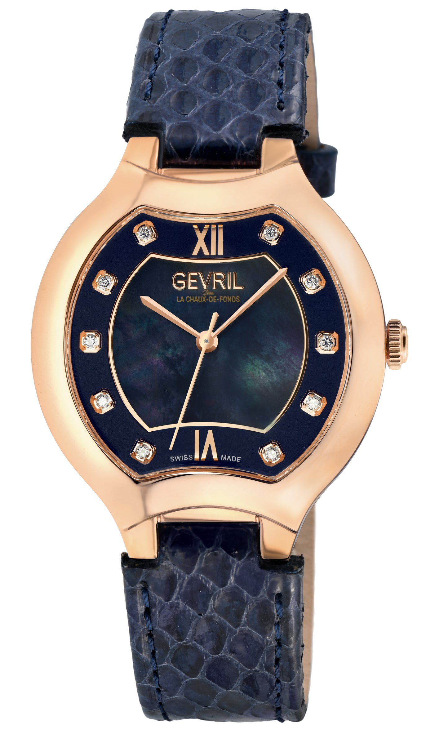 title:Gevril Women's Lugano 35mm Quartz Watch 11053;color:Blue Mother-of-Pearl