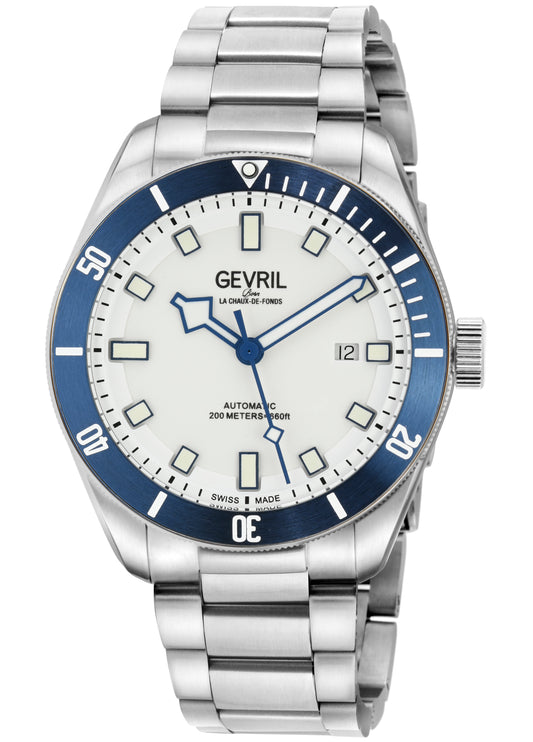 title:Gevril Men's Yorkville 43mm Automatic Watch 48613B;color:White