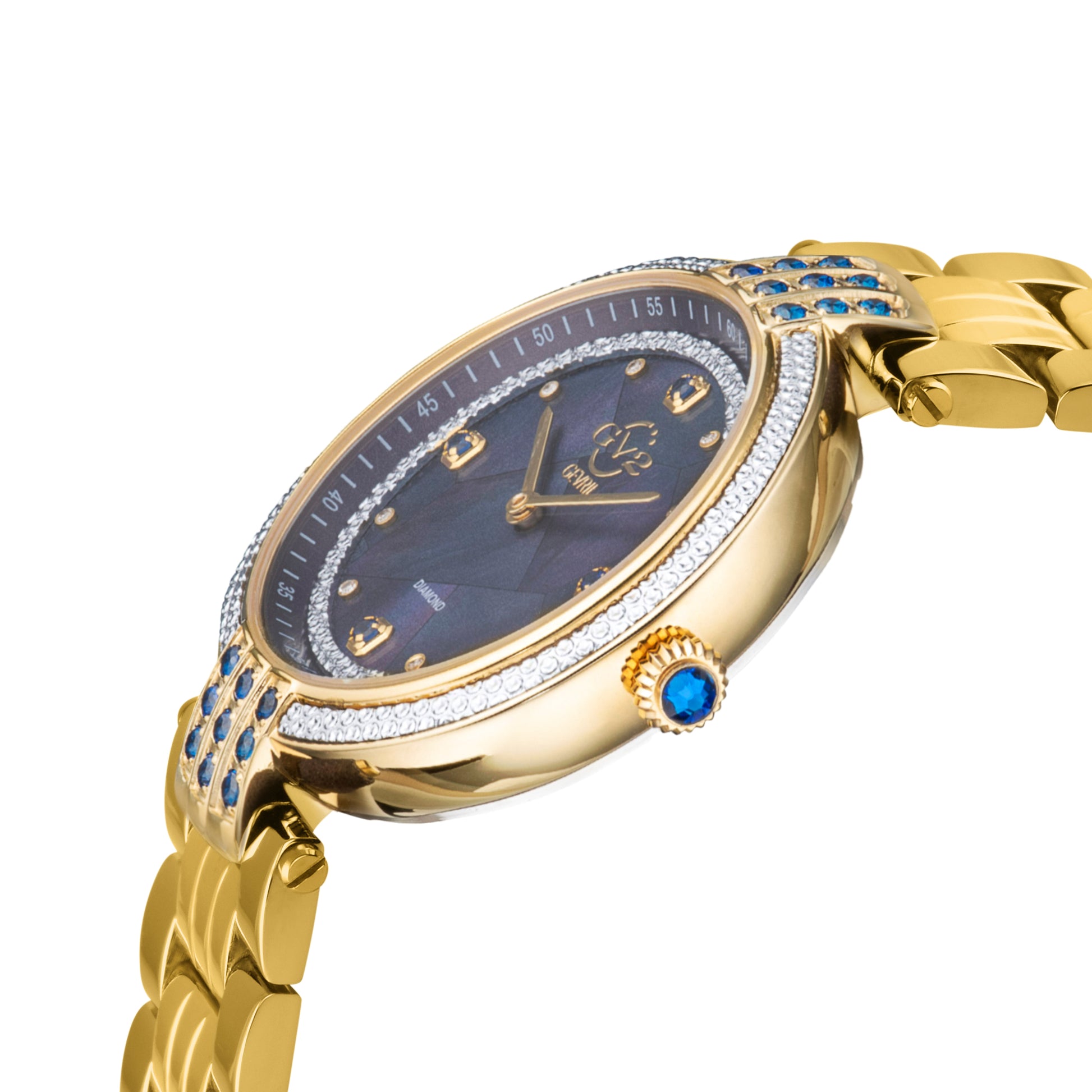 title:GV2 by Gevril Women's Matera 35mm Quartz Watch 12802B;color:Blue Mother-of-Pearl