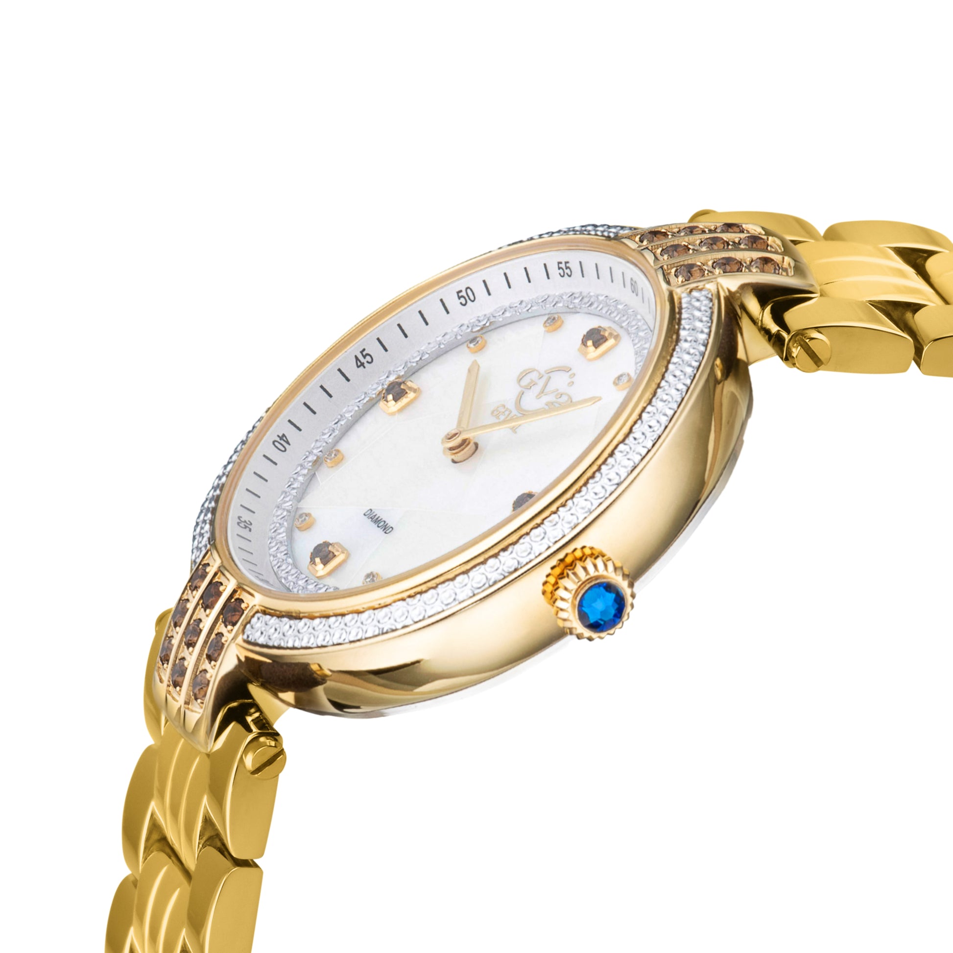 title:GV2 by Gevril Women's Matera 35mm Quartz Watch 12808B;color:White Mother-of-Pearl