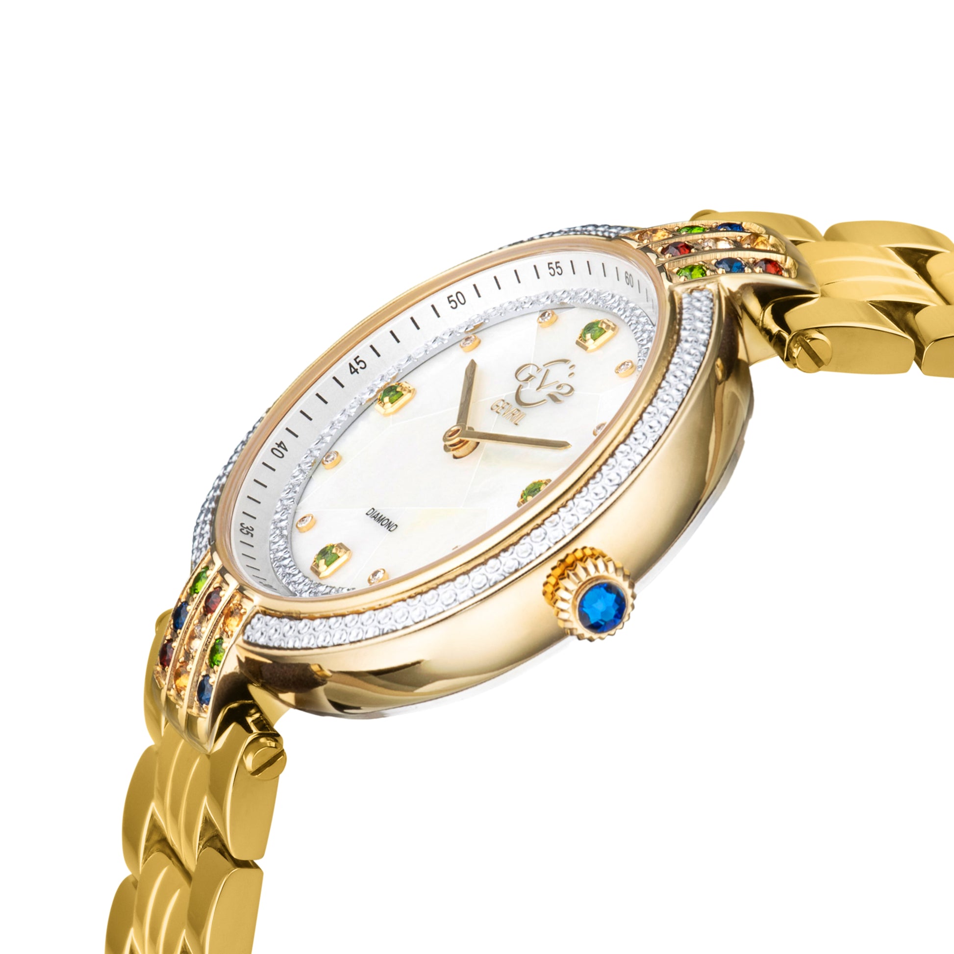 title:GV2 by Gevril Women's Matera 35mm Quartz Watch 12803B;color:White Mother-of-Pearl