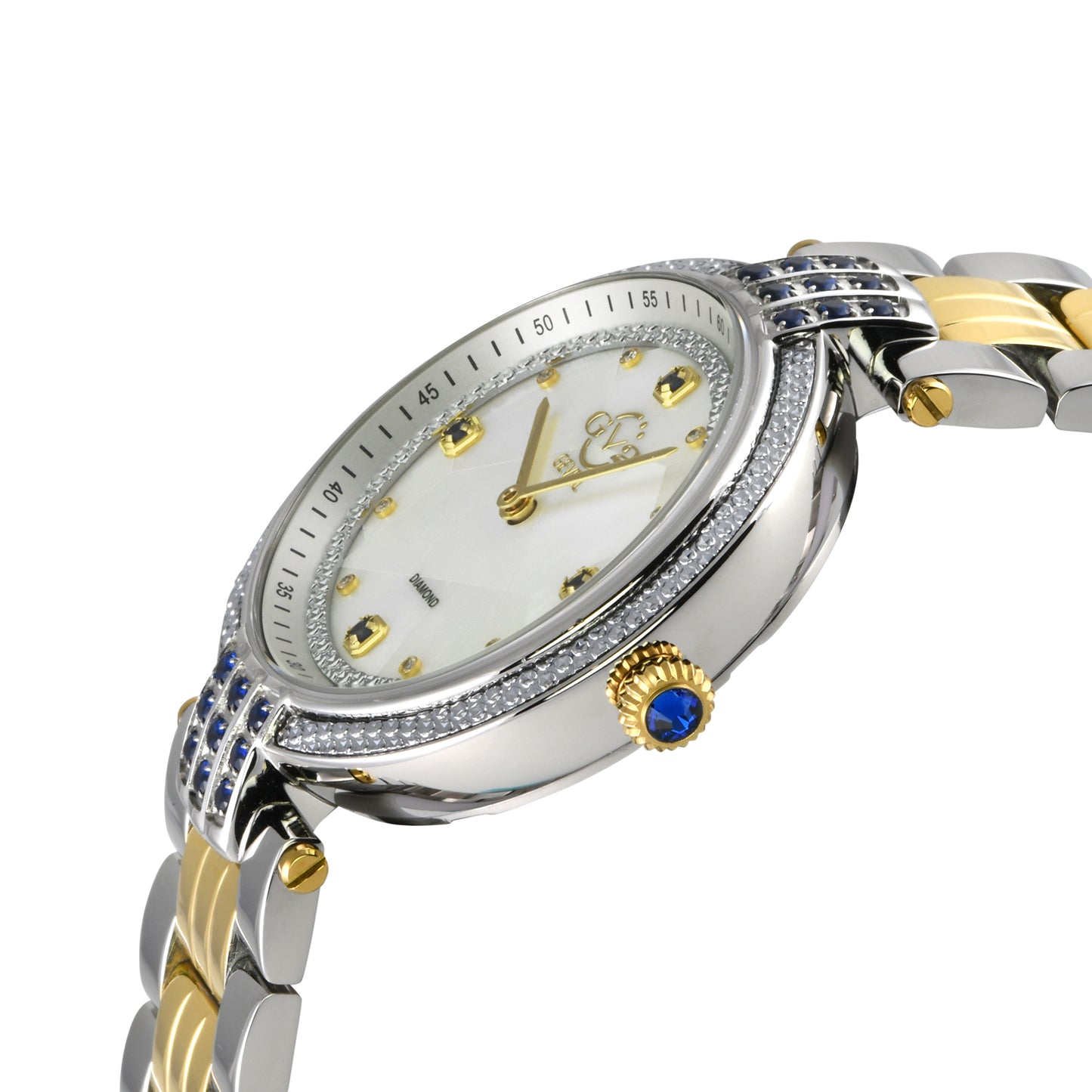 title:GV2 by Gevril Women's Matera 35mm Quartz Watch 12809B;color:White Mother-of-Pearl