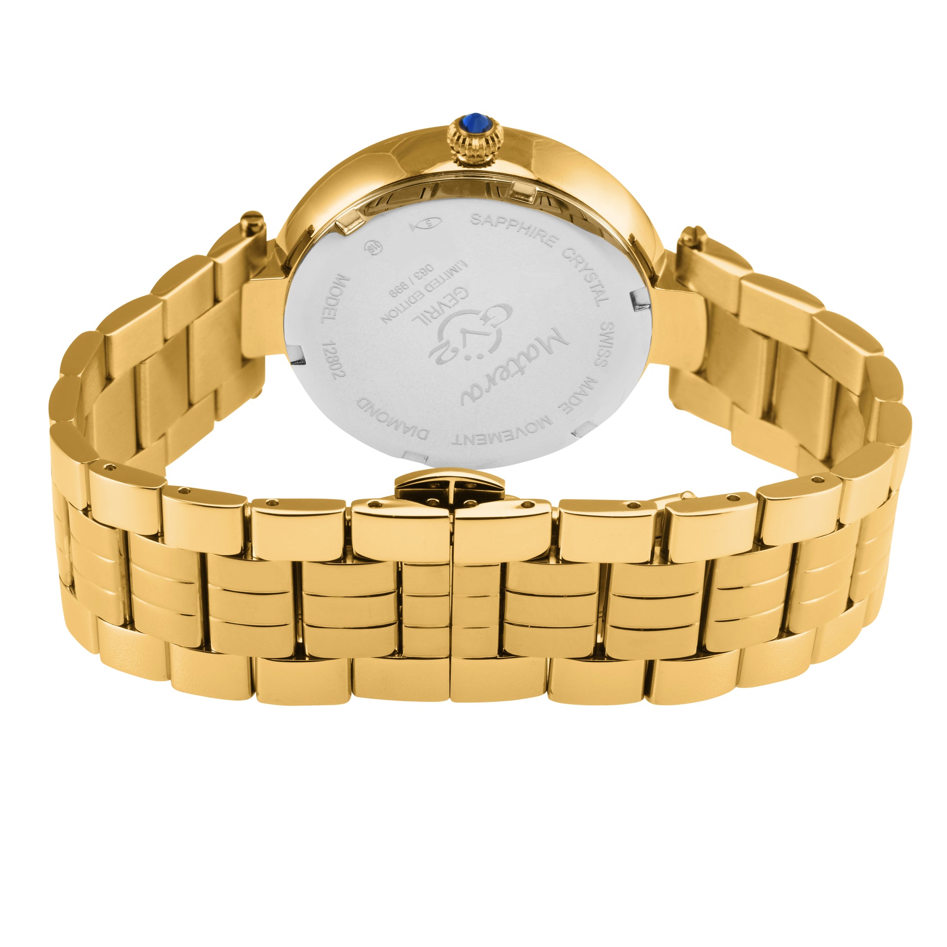 title:GV2 by Gevril Women's Matera 35mm Quartz Watch 12802B;color:Blue Mother-of-Pearl