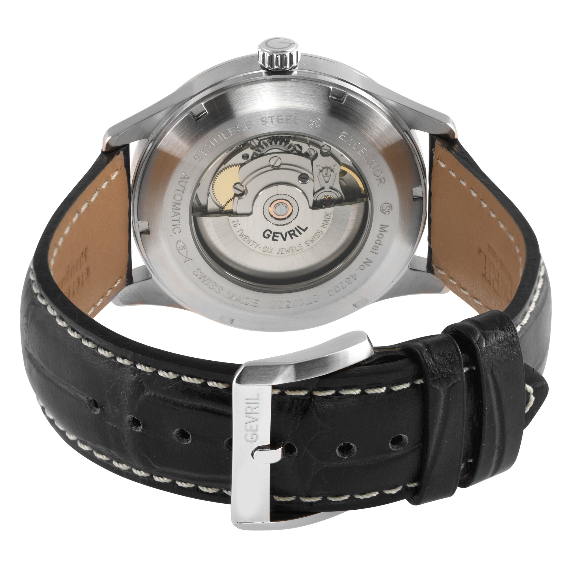 title:Gevril Men's Excelsior 42mm Automatic Watch 48200;color:Black