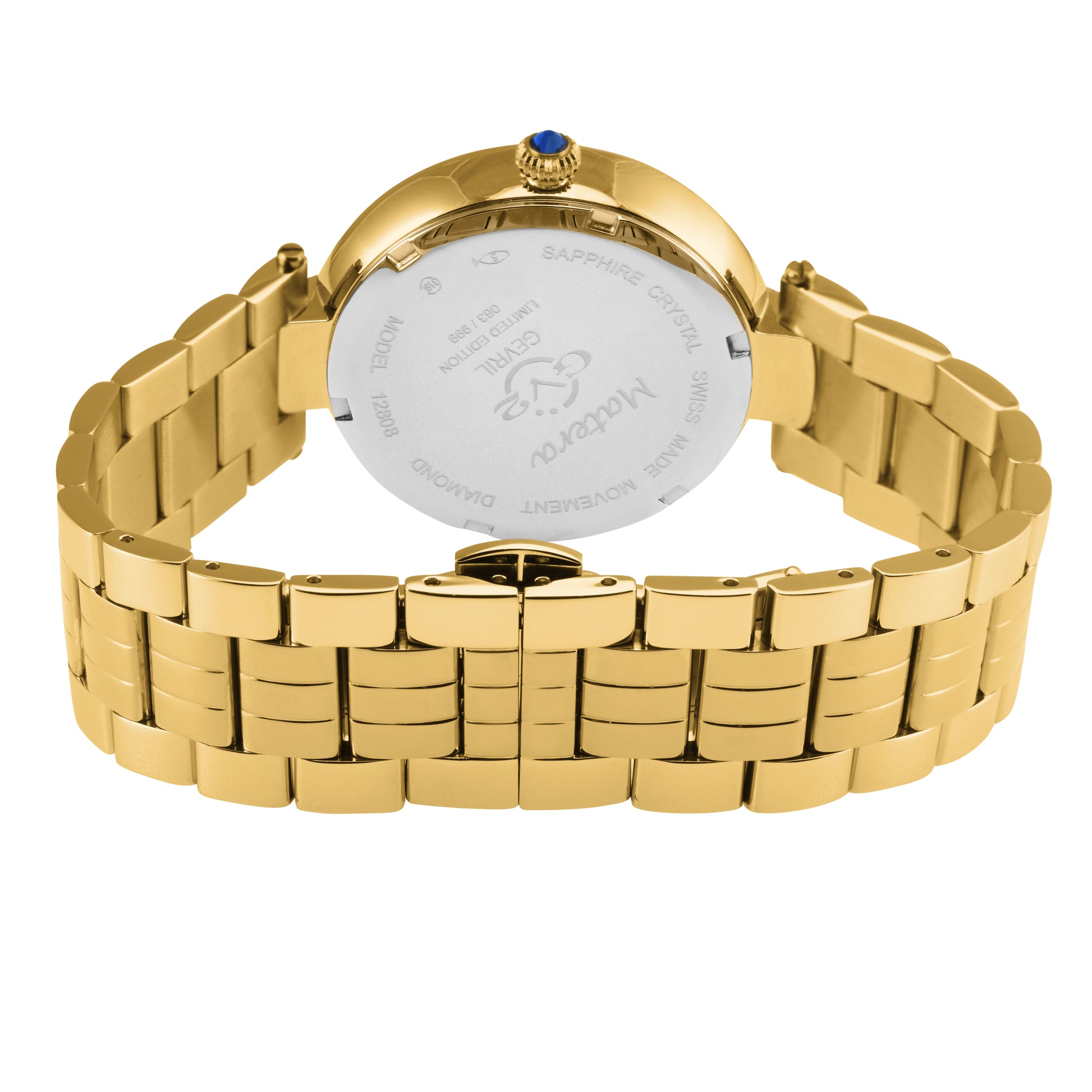 title:GV2 by Gevril Women's Matera 35mm Quartz Watch 12808B;color:White Mother-of-Pearl