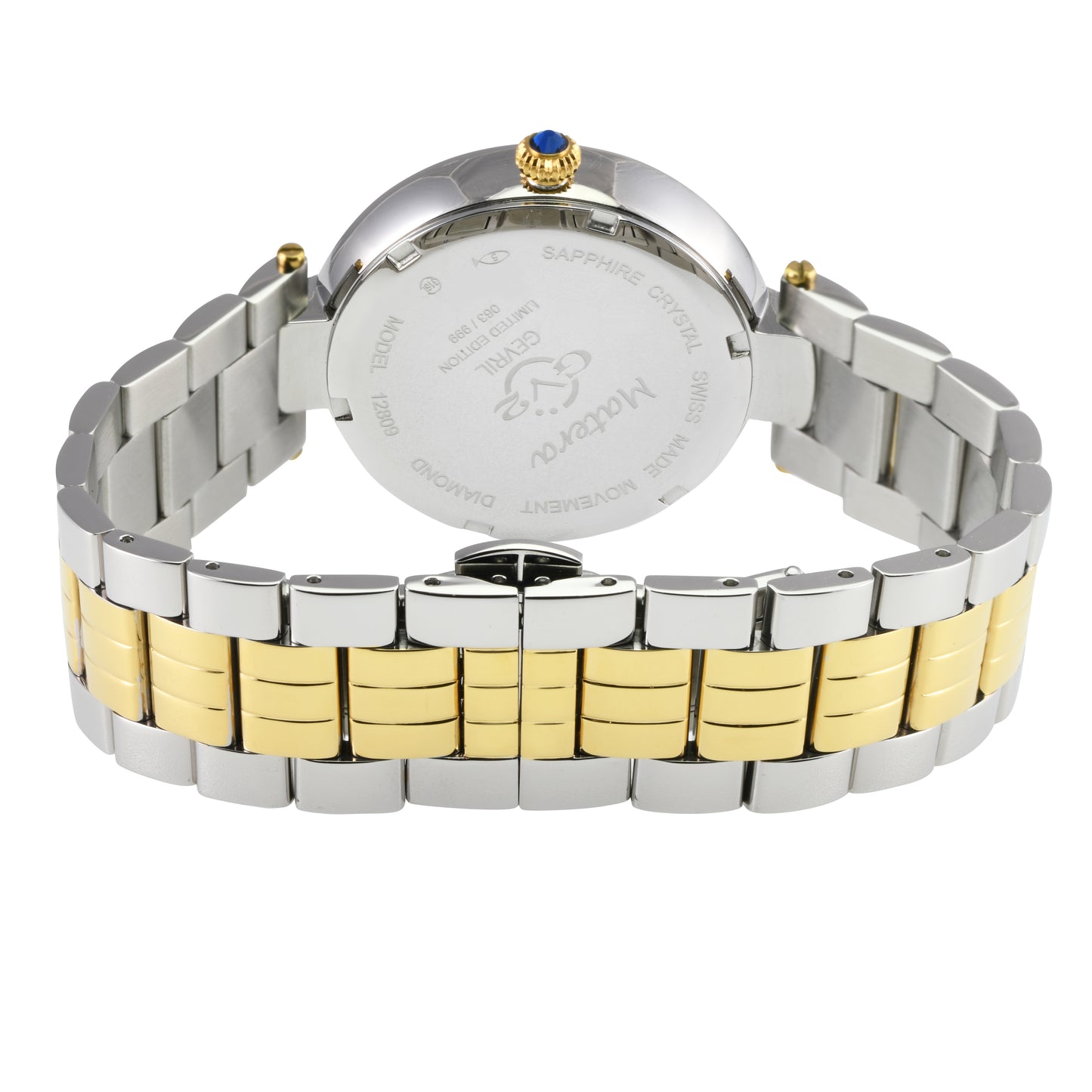 title:GV2 by Gevril Women's Matera 35mm Quartz Watch 12809B;color:White Mother-of-Pearl