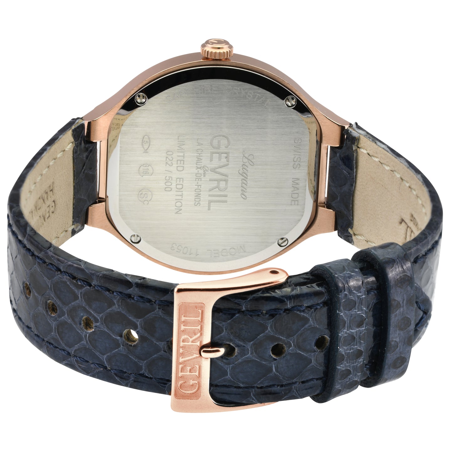 title:Gevril Women's Lugano 35mm Quartz Watch 11053;color:Blue Mother-of-Pearl