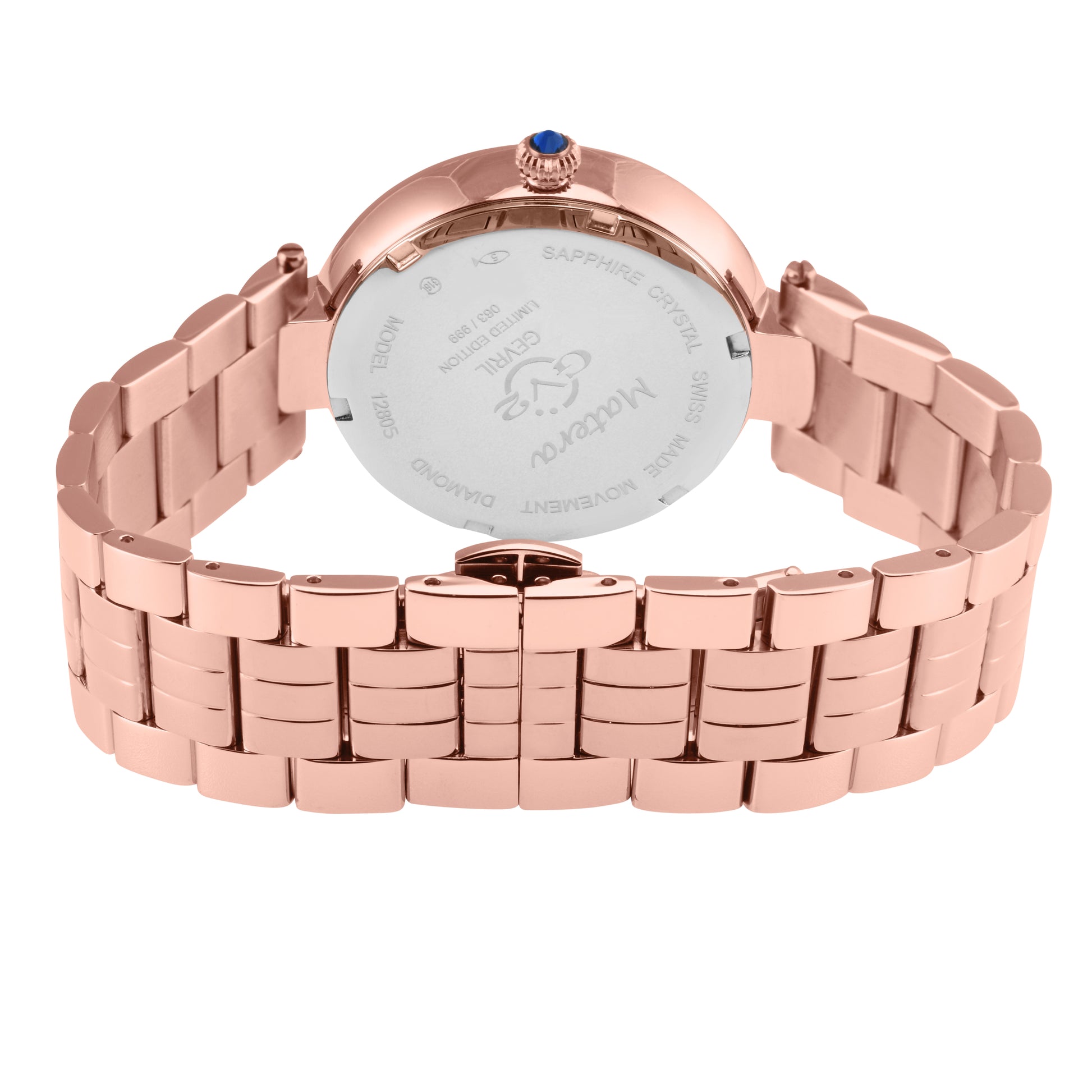 title:GV2 by Gevril Women's Matera 35mm Quartz Watch 12805B;color:White Mother-of-Pearl