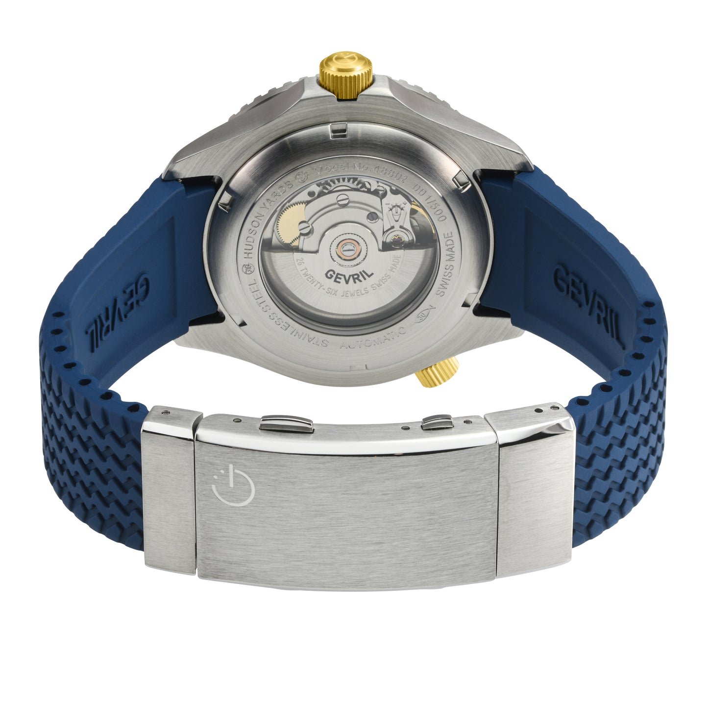 title:Gevril Men's Hudson Yards 43mm Automatic Watch 48803R;color:Blue