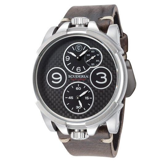 title:CT Scuderia Men's CT-271-P Due Tempi 44mm Quartz Dual Time Watch;color:Brown