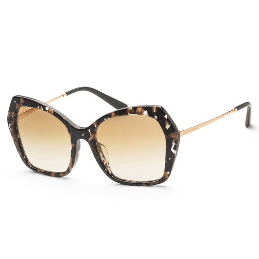 title:Dolce & Gabbana Women's 56mm Cube Black/Gold Sunglasses DG4399F-911-6E;color:Cube Black/Gold frame, Light Brown Mirror Gold lens