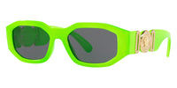 title:Versace Men's VE4361-531987 Fashion 53mm Green Fluorescent Sunglasses;color:Green Fluorescent Frame, Dark Grey Lens